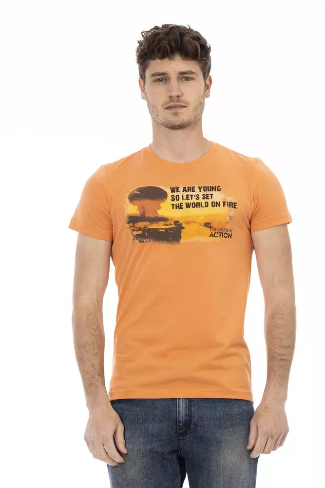 Ανδρικό μπλουζάκι Trussardi Action Orange Cotton
