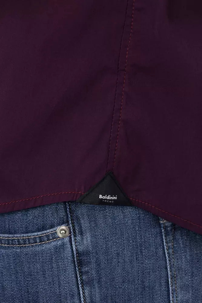 Ανδρικό πουκάμισο από βαμβάκι Baldinini Trend Bordeaux