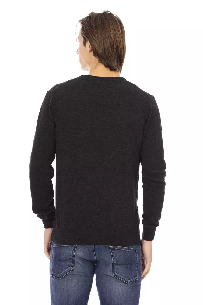 Ανδρικό πουλόβερ Baldinini Trend Black Wool