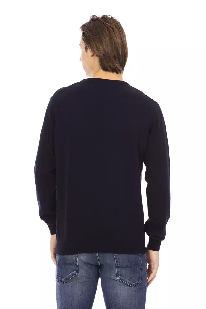Ανδρικό πουλόβερ Baldinini Trend Blue Wool