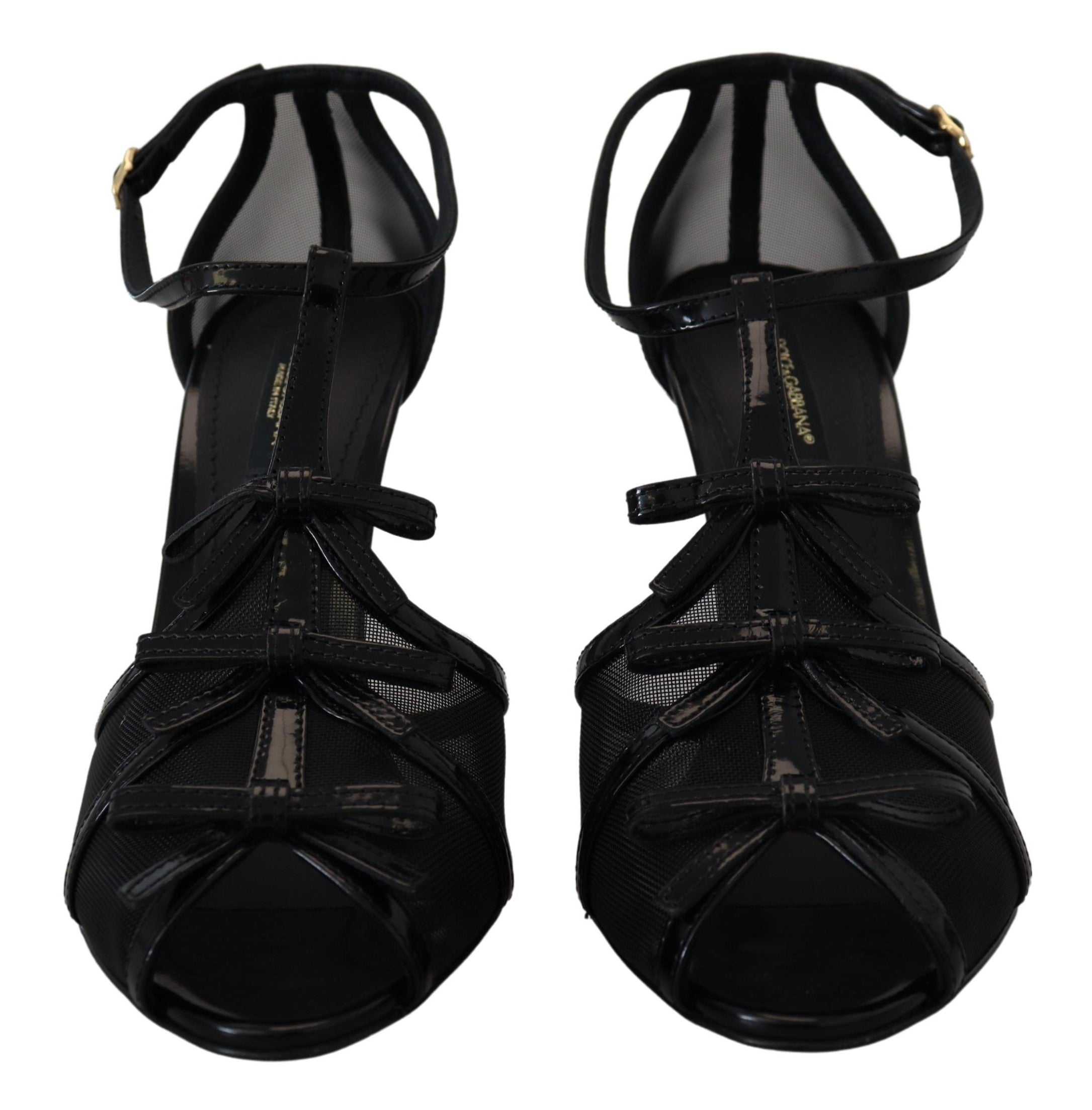 Κομψά μαύρα πέδιλα με τακούνι Dolce & Gabbana