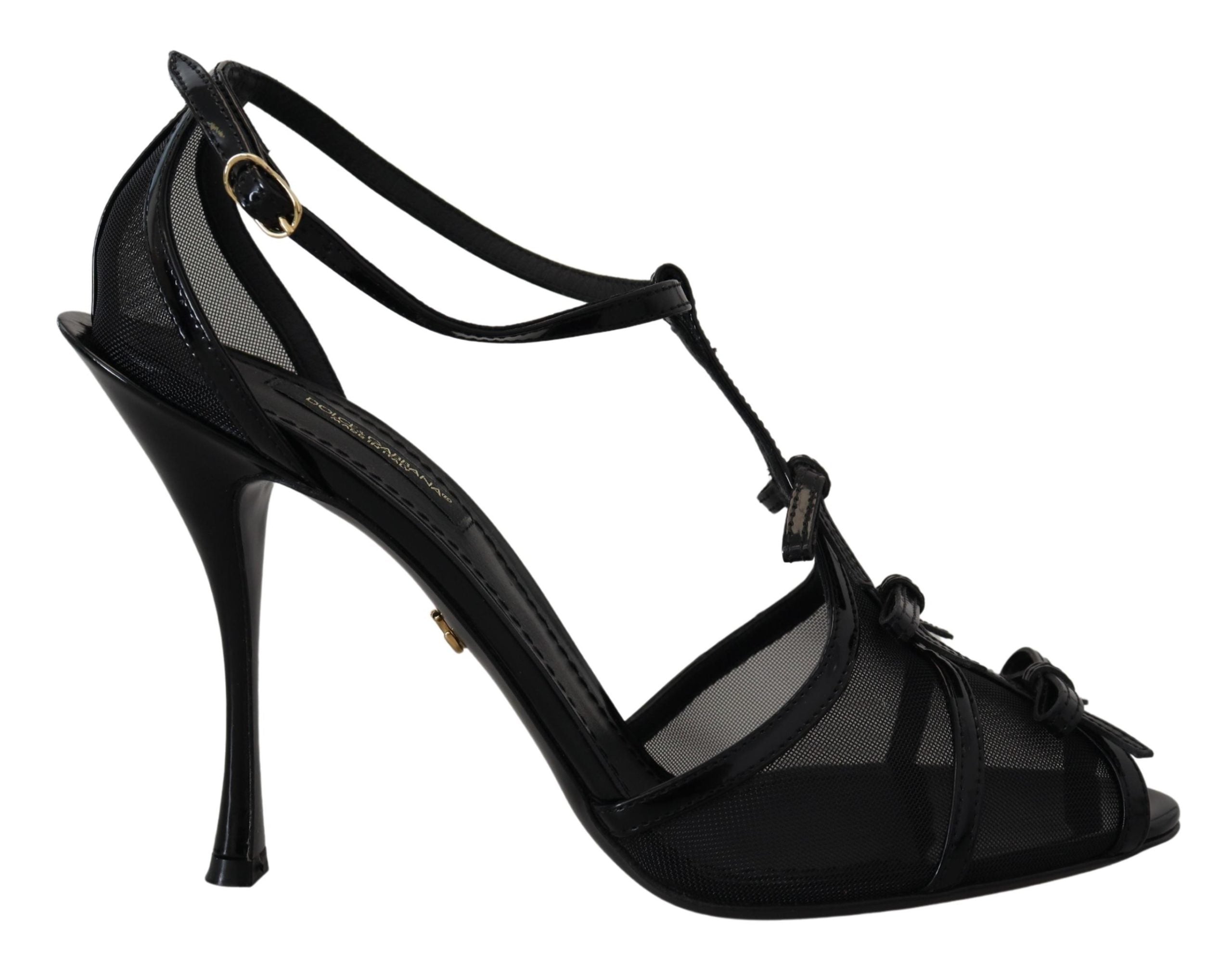 Κομψά μαύρα πέδιλα με τακούνι Dolce & Gabbana