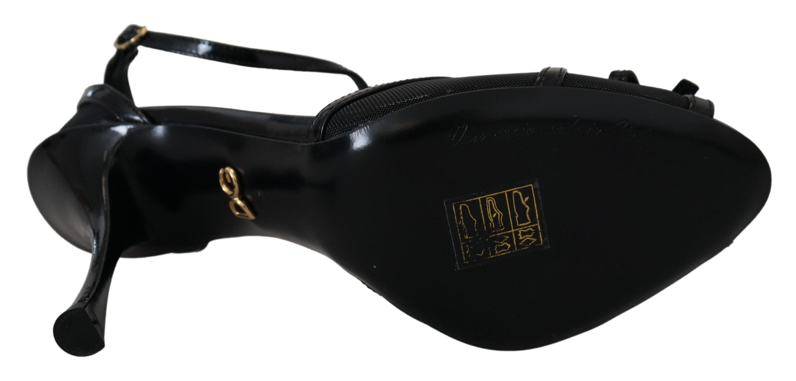 Κομψά μαύρα πέδιλα με τακούνι Dolce & Gabbana