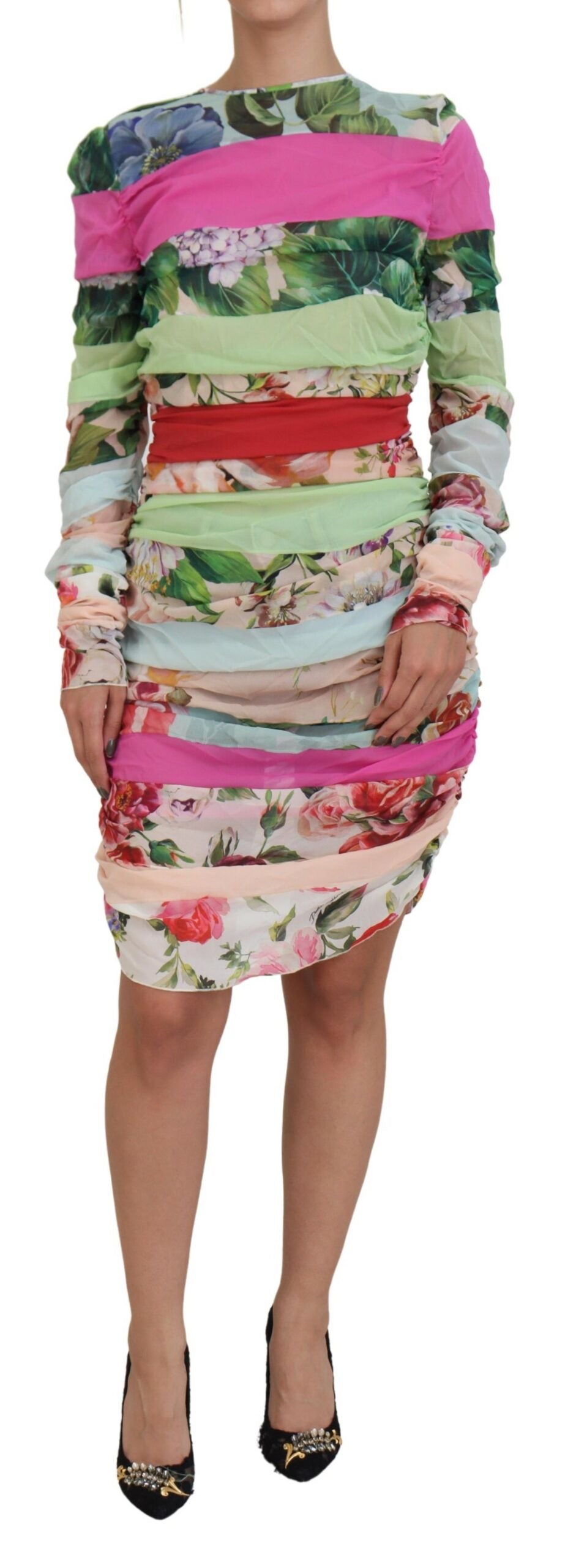 Φόρεμα Dolce & Gabbana Floral Sheath Bodycon Μεταξωτό φόρεμα