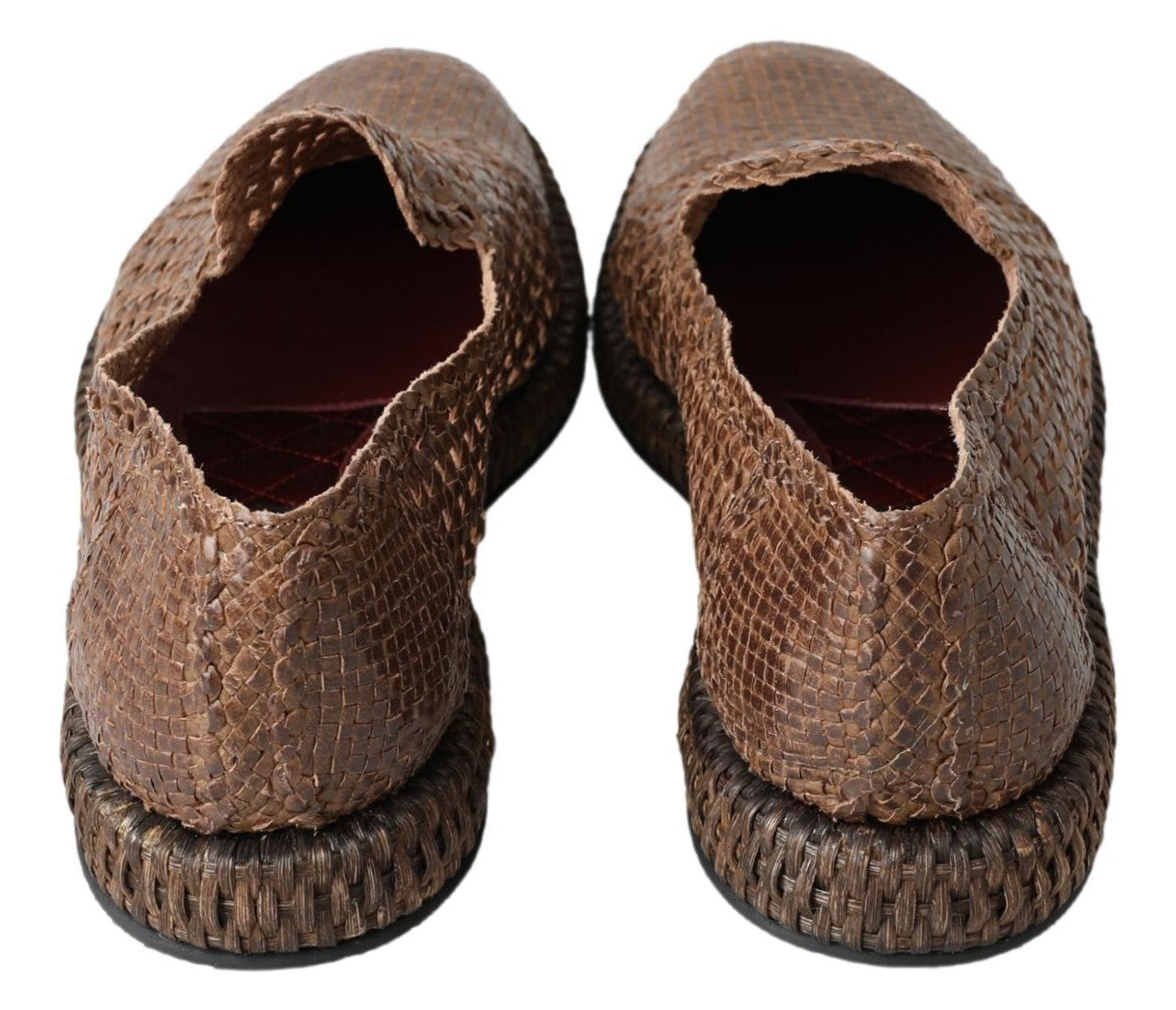 Κομψές δερμάτινες παντόφλες Loafers Dolce & Gabbana σε καφέ χρώμα