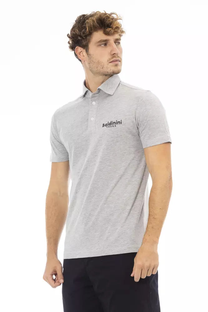 Baldinini Trend Grey Cotton Men Polo