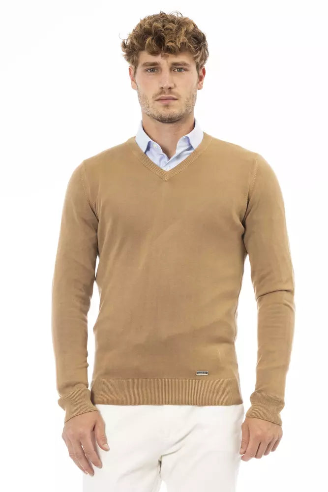 Ανδρικό πουλόβερ Baldinini Trend Beige Modal