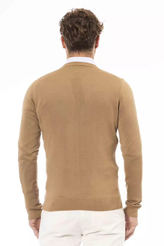 Ανδρικό πουλόβερ Baldinini Trend Beige Modal