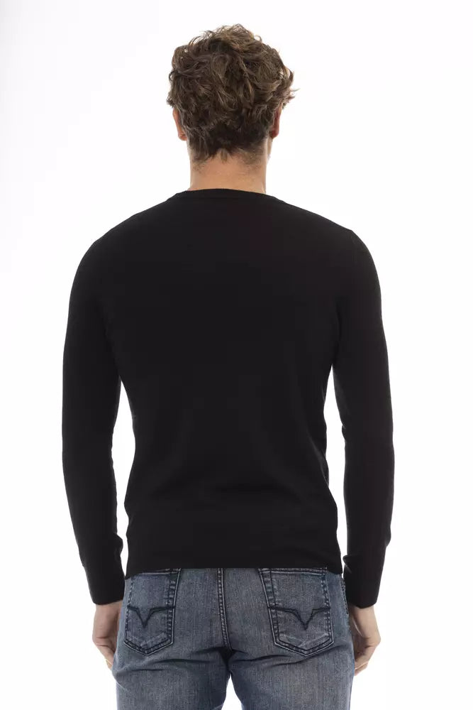 Ανδρικό πουλόβερ Baldinini Trend Black Wool