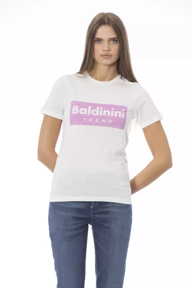 Γυναικείο μπλουζάκι Baldinini Trend λευκό βαμβακερό