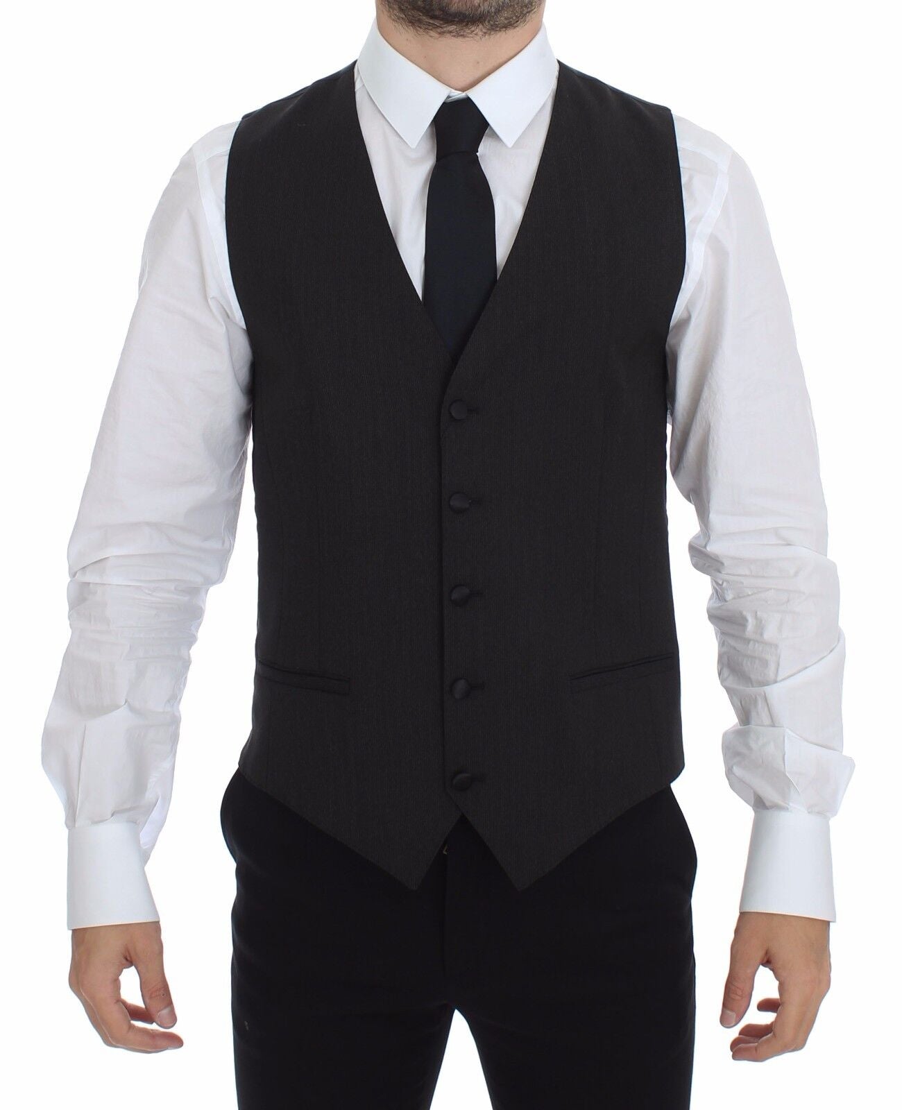 Γιλέκο φορέματος Dolce & Gabbana Classic Grey Wool Blend Dress