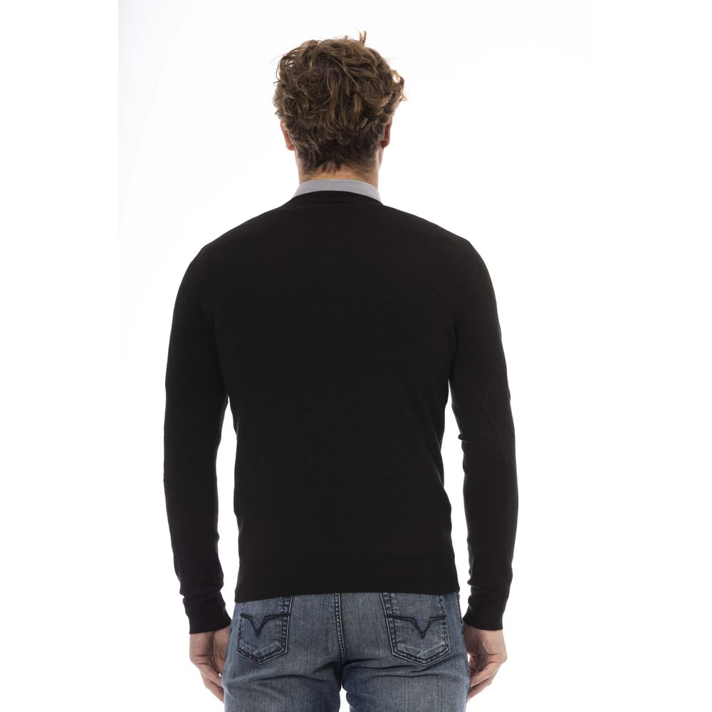 Ανδρικό πουλόβερ Baldinini Trend Black Wool