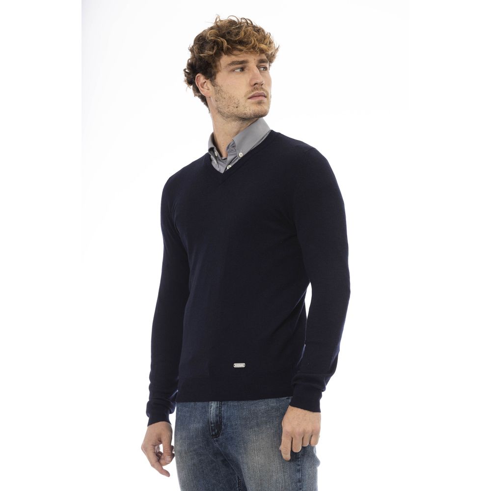 Ανδρικό πουλόβερ Baldinini Trend Blue Wool