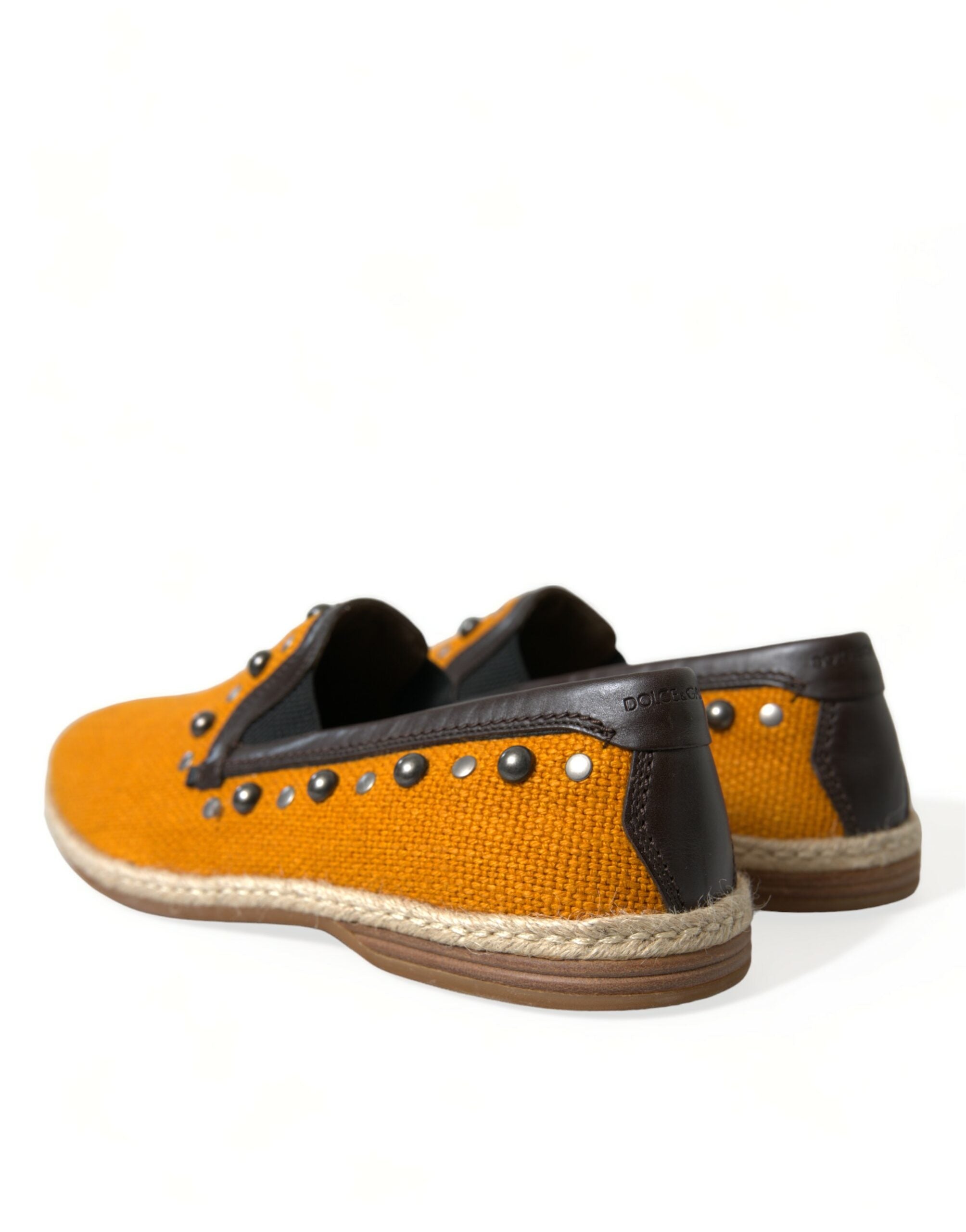 Dolce & Gabbana Αποκλειστικά Loafers από καμβά πορτοκαλί με καρφιά