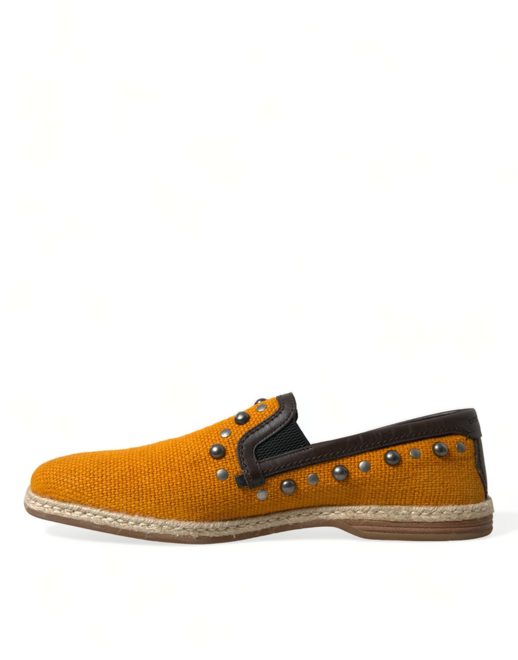 Dolce & Gabbana Αποκλειστικά Loafers από καμβά πορτοκαλί με καρφιά