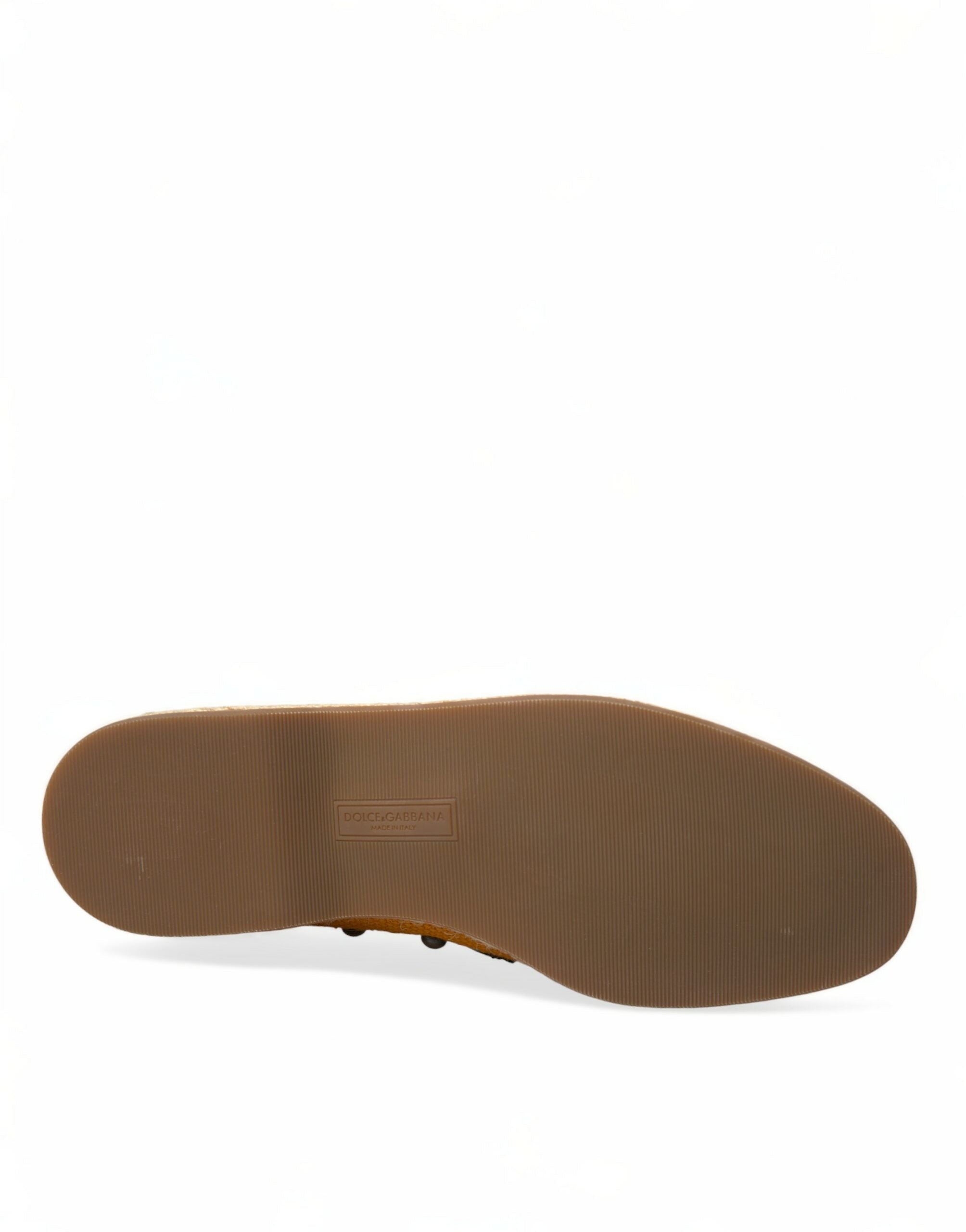 Dolce & Gabbana Αποκλειστικά Loafers από καμβά πορτοκαλί με καρφιά