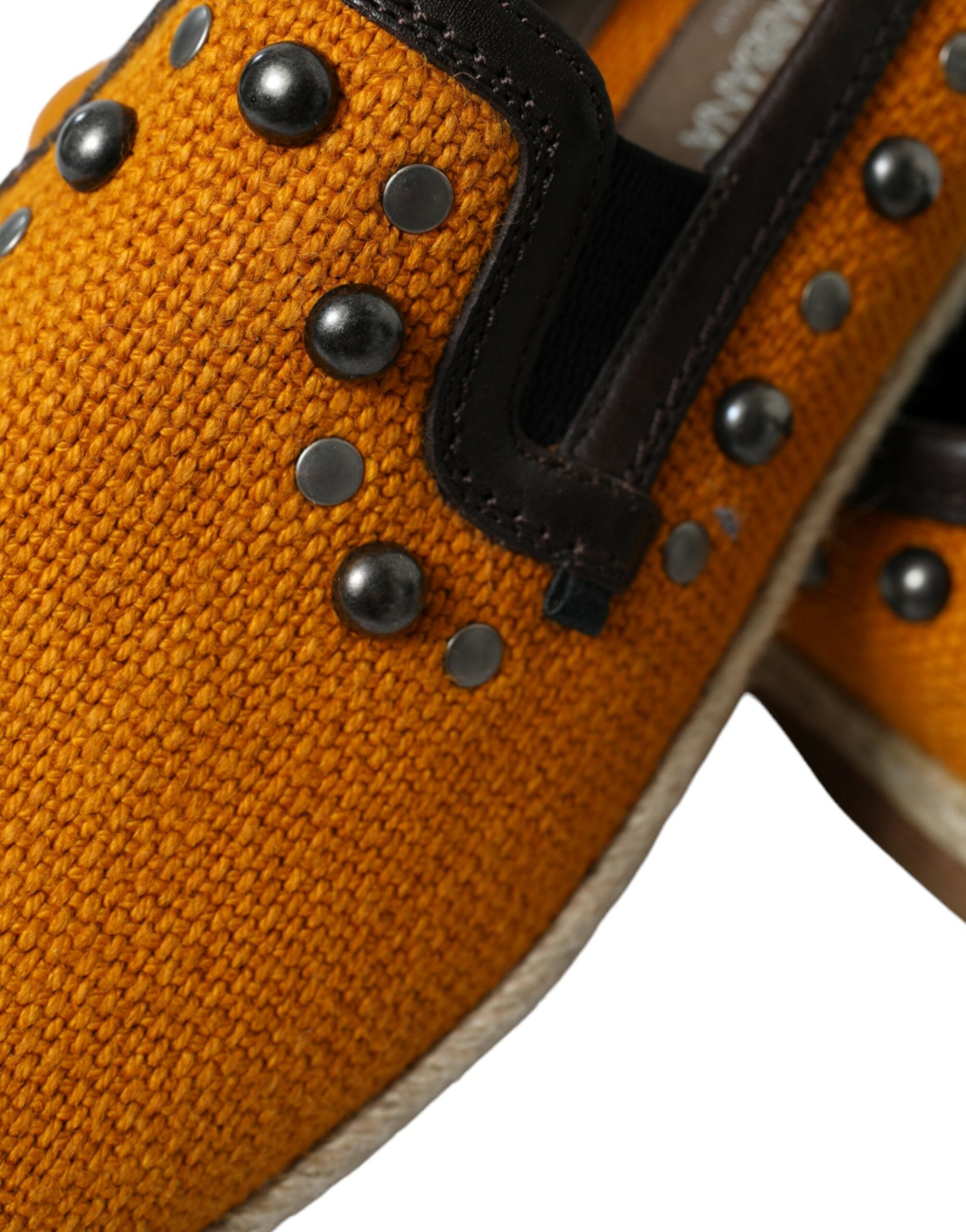 Dolce & Gabbana Αποκλειστικά Loafers από καμβά πορτοκαλί με καρφιά