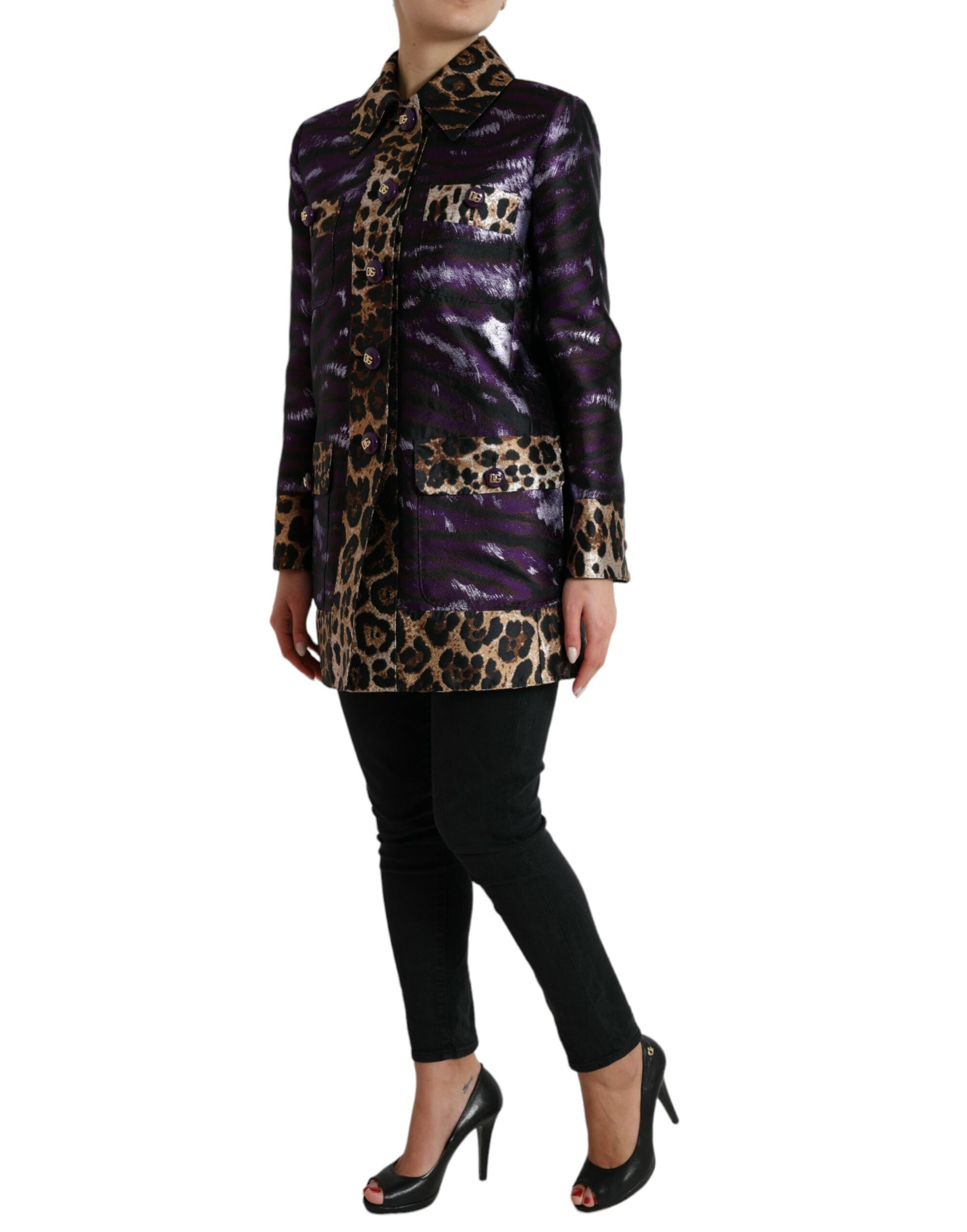 Dolce & Gabbana Εξαιρετικό Jacquard Trench με μοτίβο τίγρης