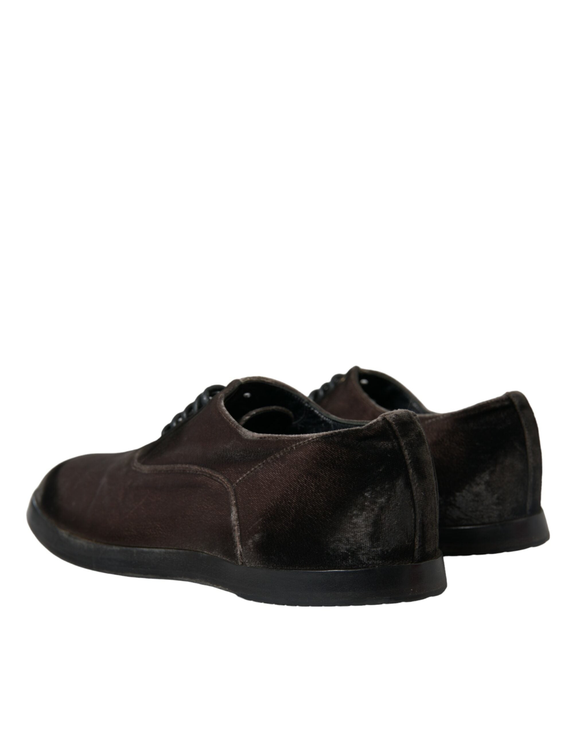 Dolce & Gabbana Κομψά, καφέ βελούδινα παπούτσια Oxford με κορδόνια