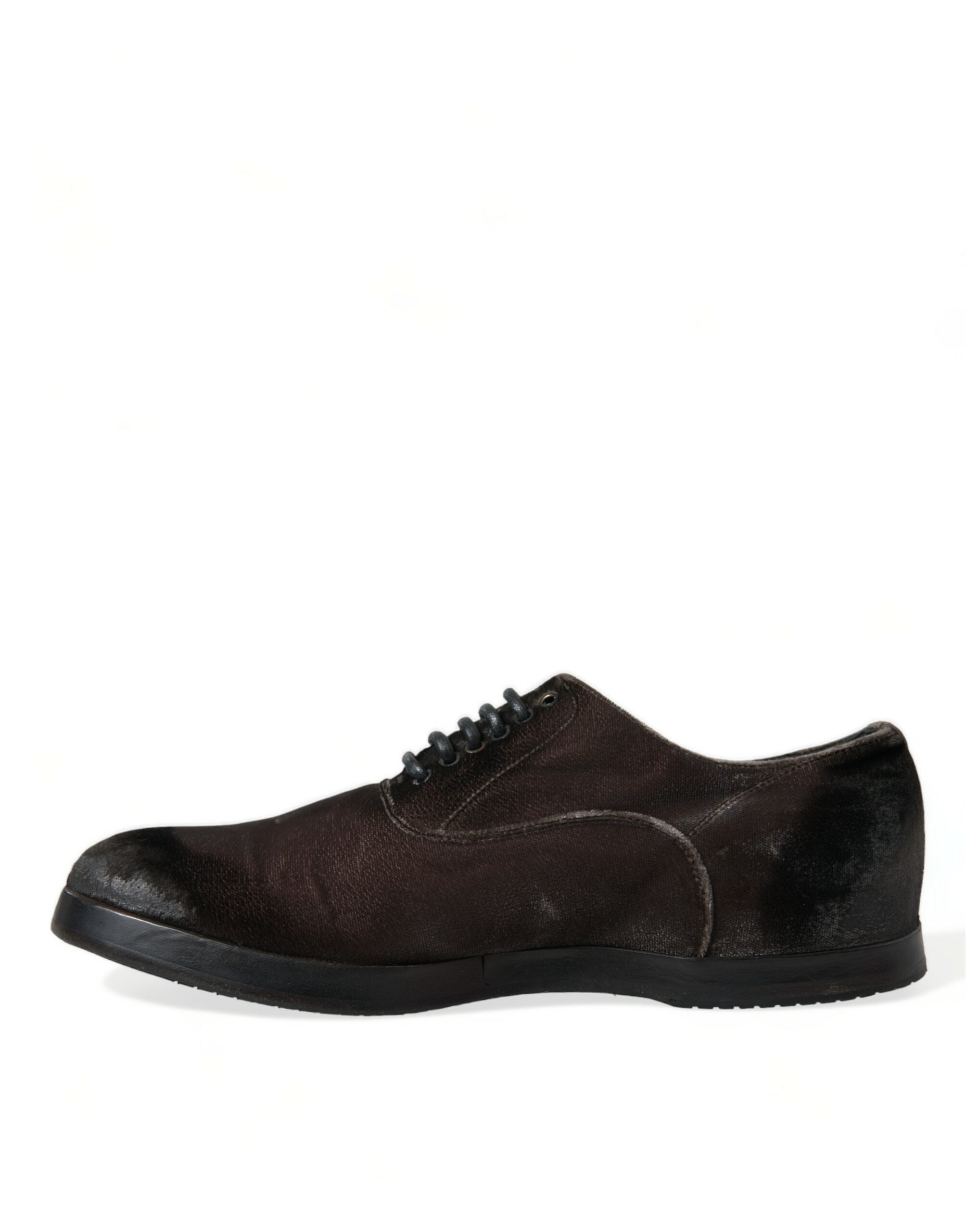Dolce & Gabbana Κομψά, καφέ βελούδινα παπούτσια Oxford με κορδόνια