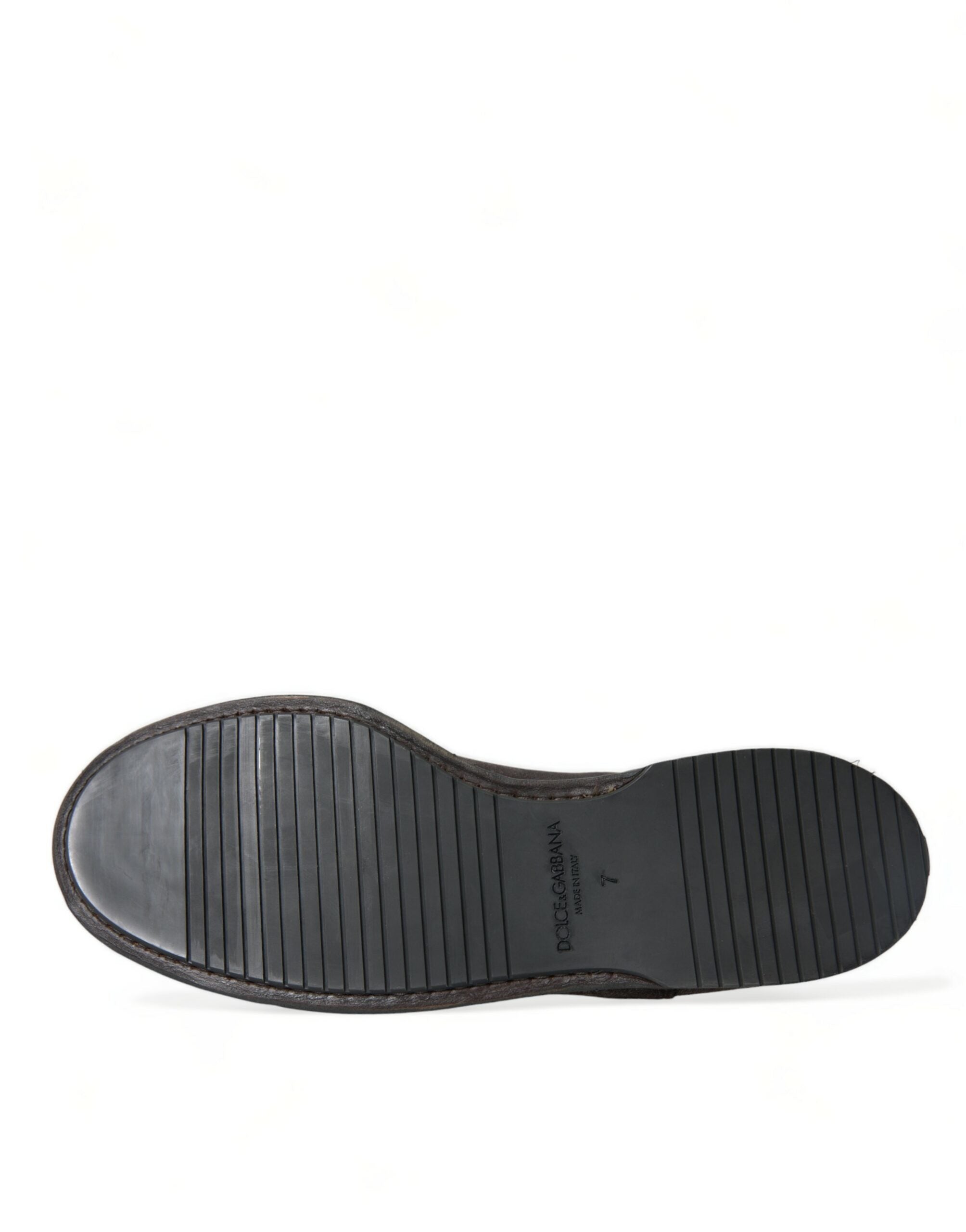 Dolce & Gabbana Κομψά, καφέ βελούδινα παπούτσια Oxford με κορδόνια