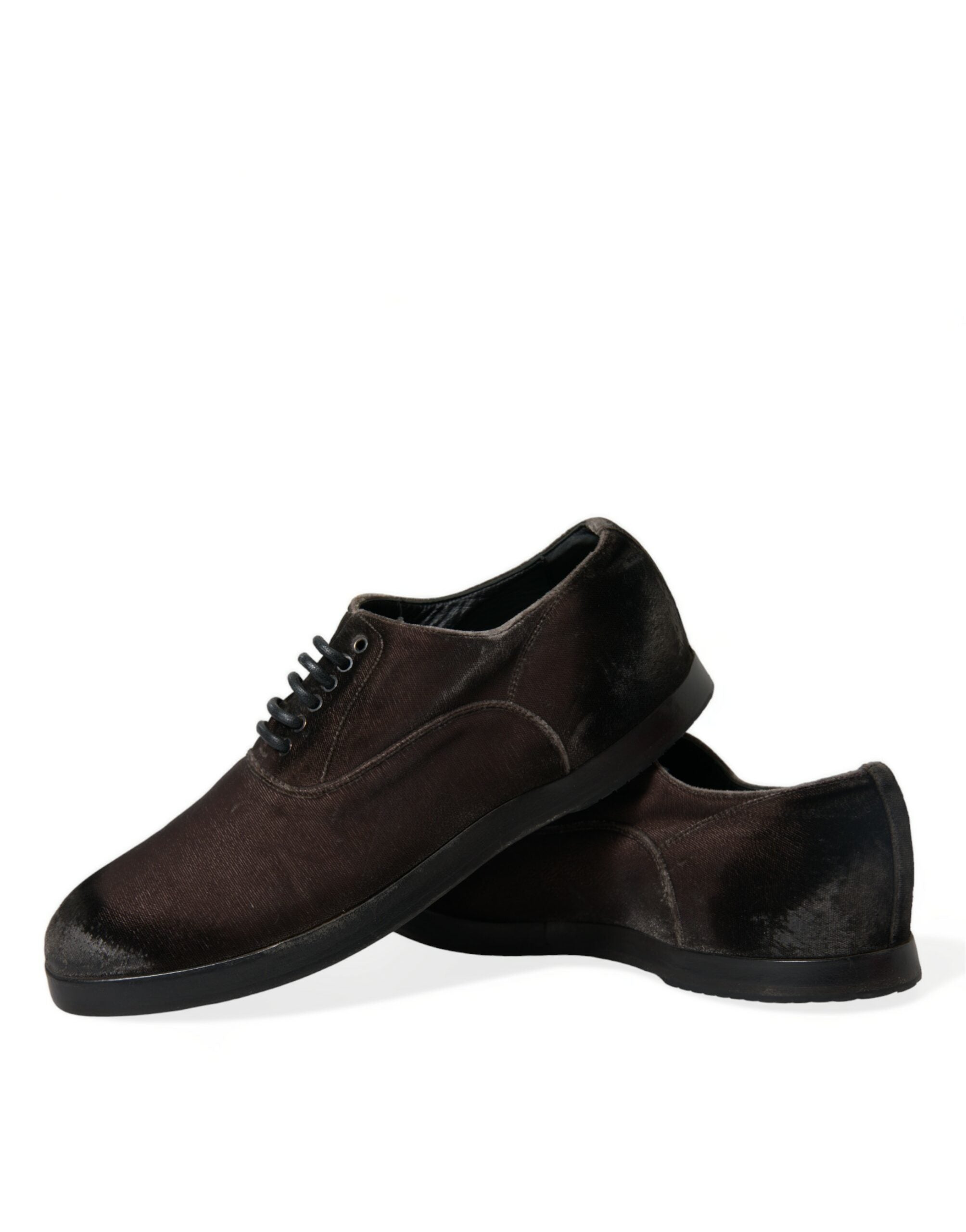 Dolce & Gabbana Κομψά, καφέ βελούδινα παπούτσια Oxford με κορδόνια