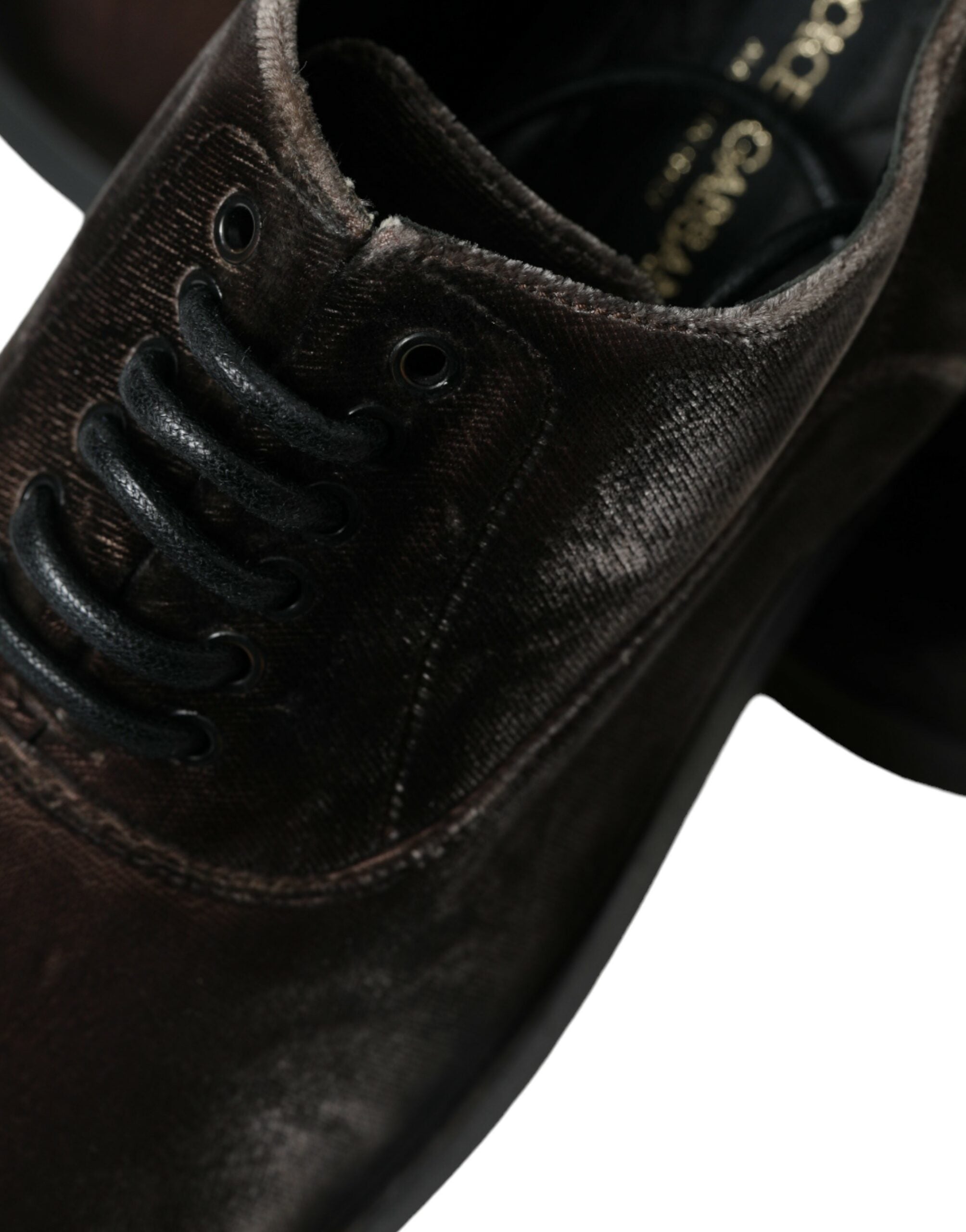 Dolce & Gabbana Κομψά, καφέ βελούδινα παπούτσια Oxford με κορδόνια