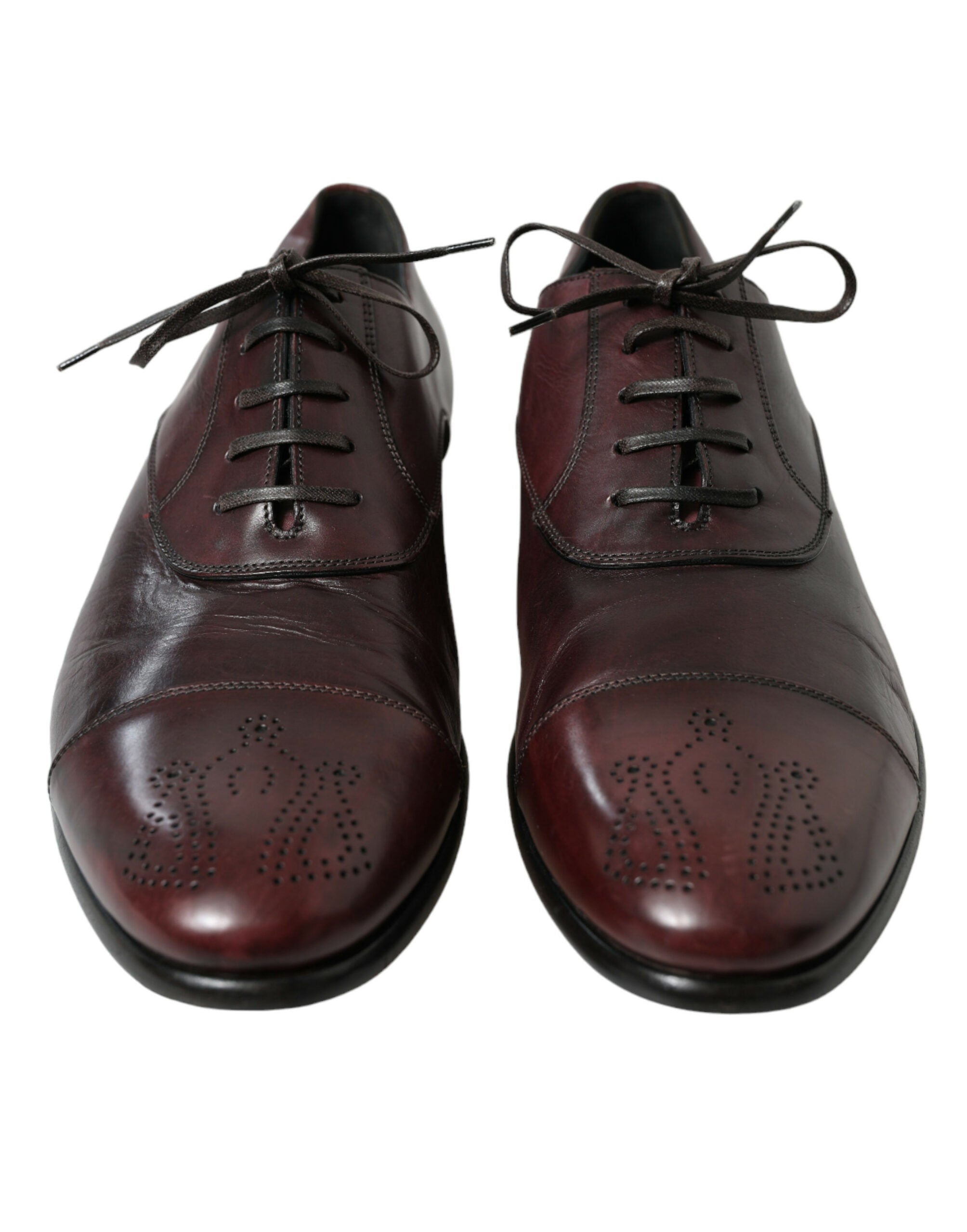 Dolce & Gabbana Κομψά δερμάτινα παπούτσια Derby από Βουργουνδία