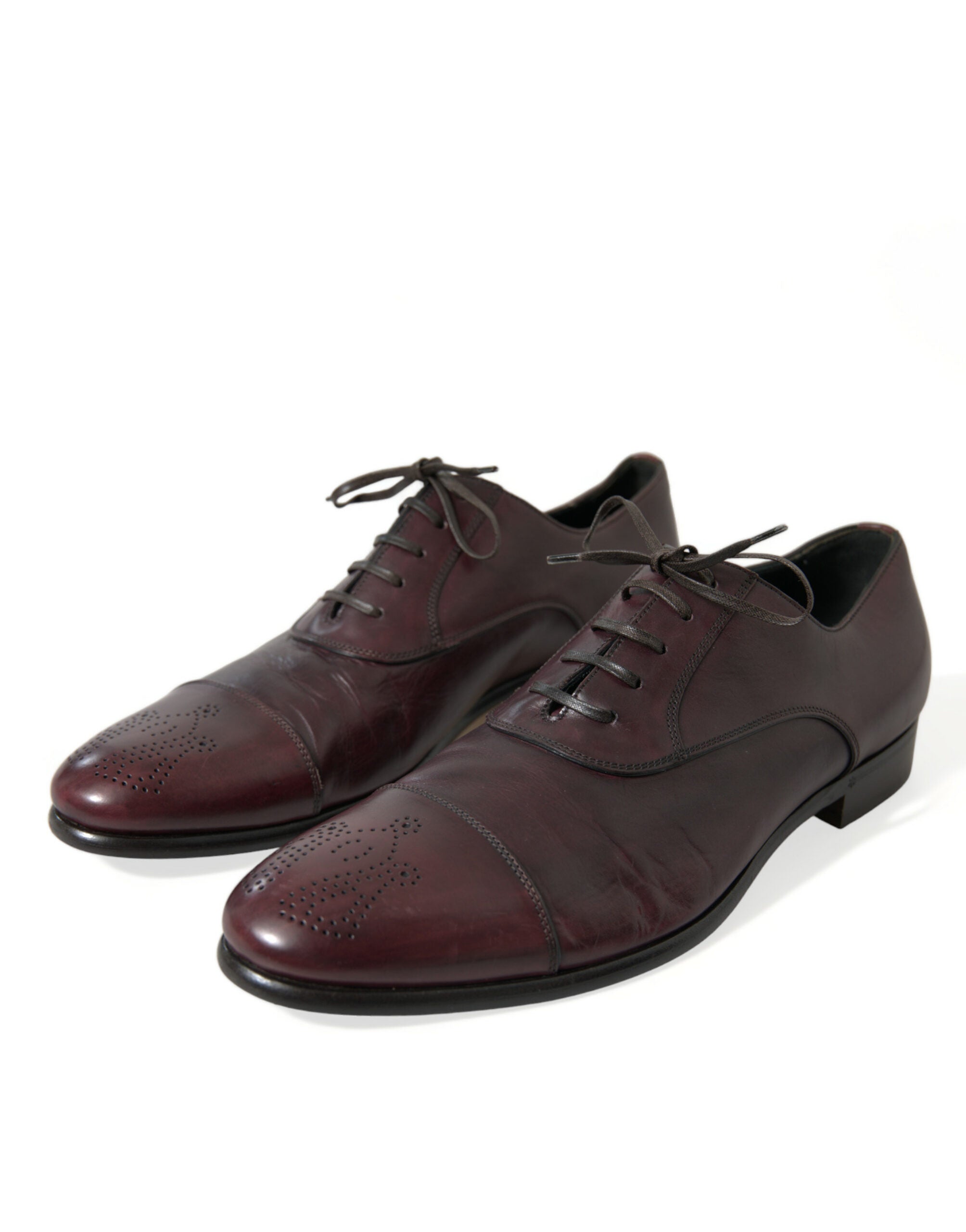 Dolce & Gabbana Κομψά δερμάτινα παπούτσια Derby από Βουργουνδία