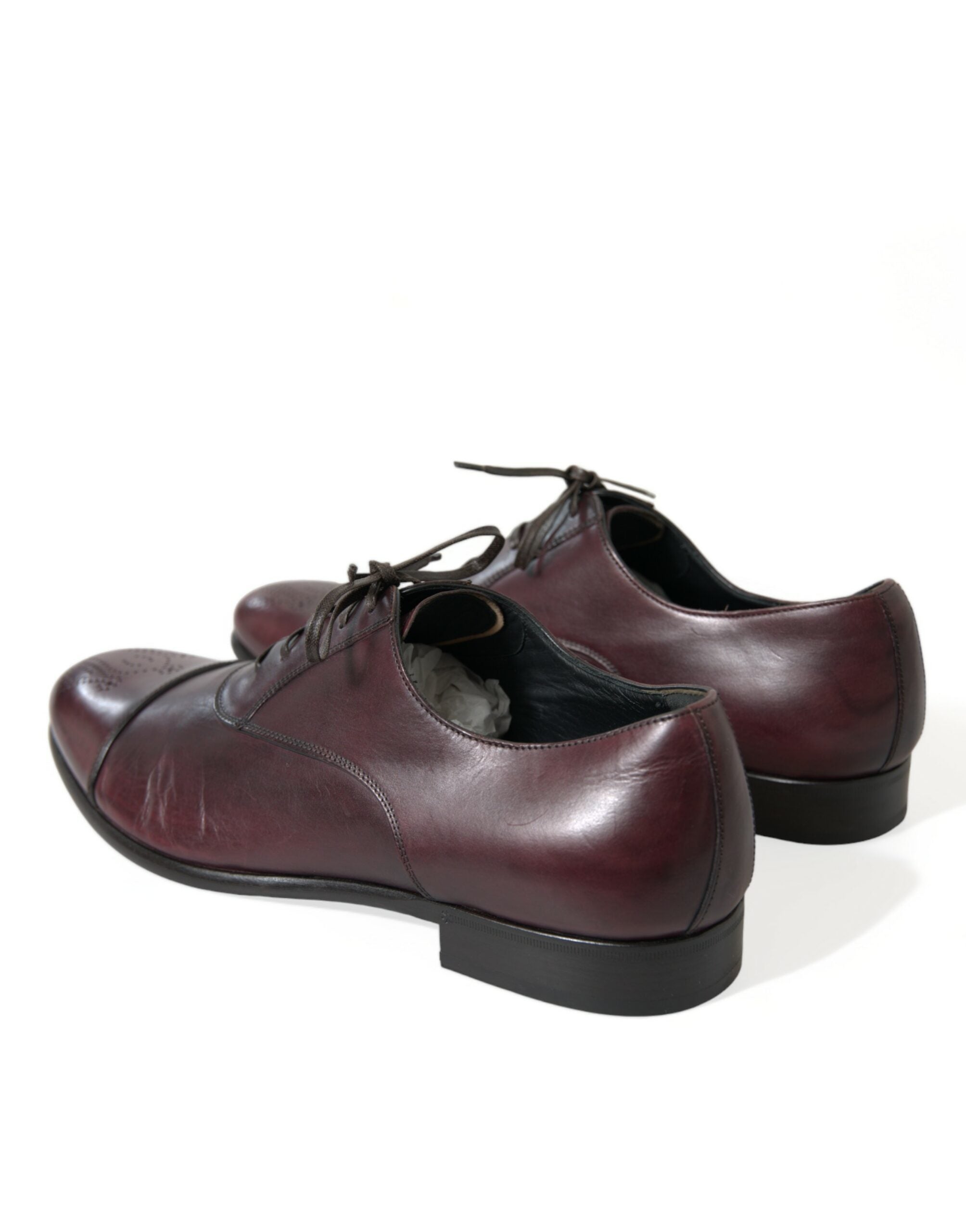 Dolce & Gabbana Κομψά δερμάτινα παπούτσια Derby από Βουργουνδία