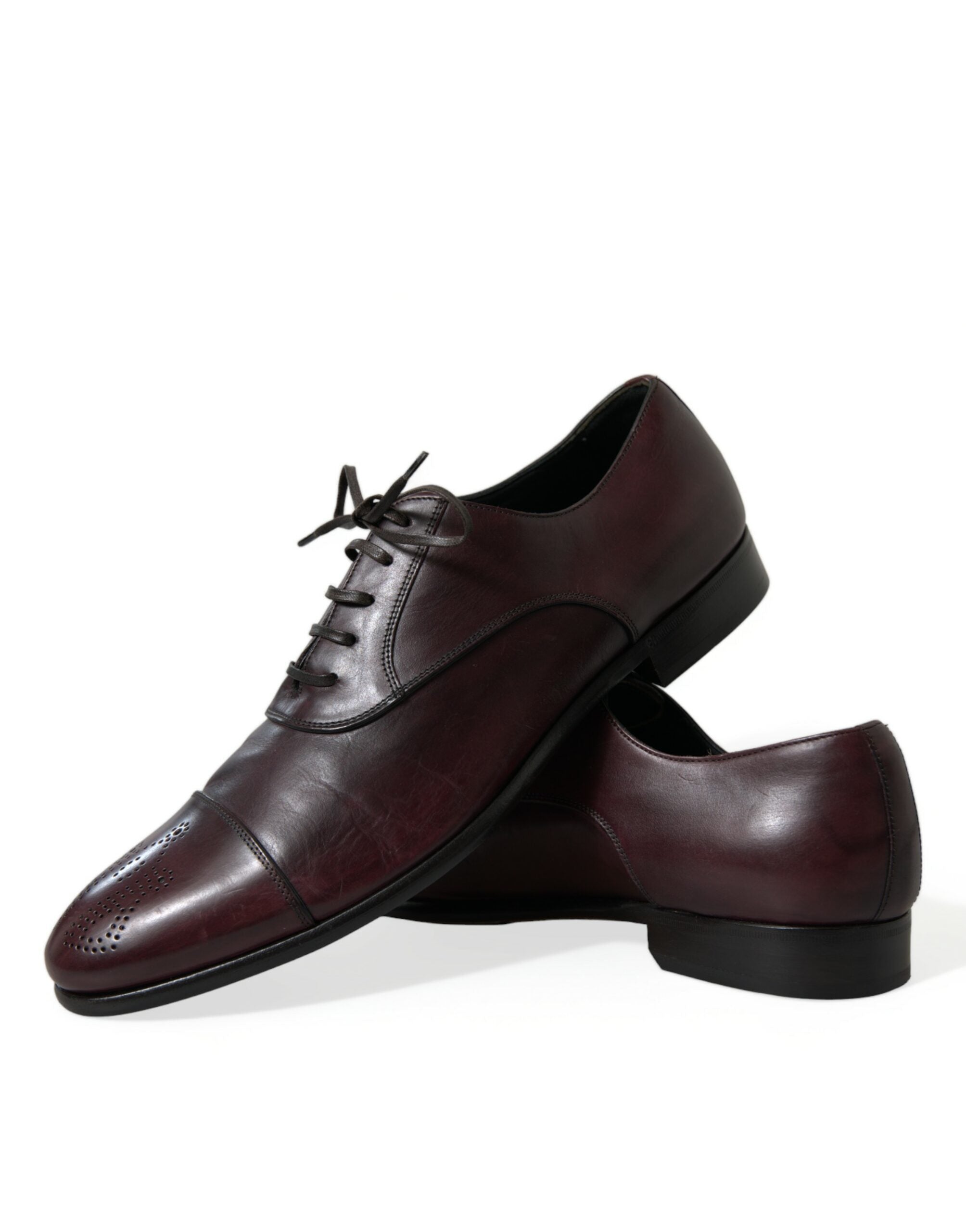 Dolce & Gabbana Κομψά δερμάτινα παπούτσια Derby από Βουργουνδία