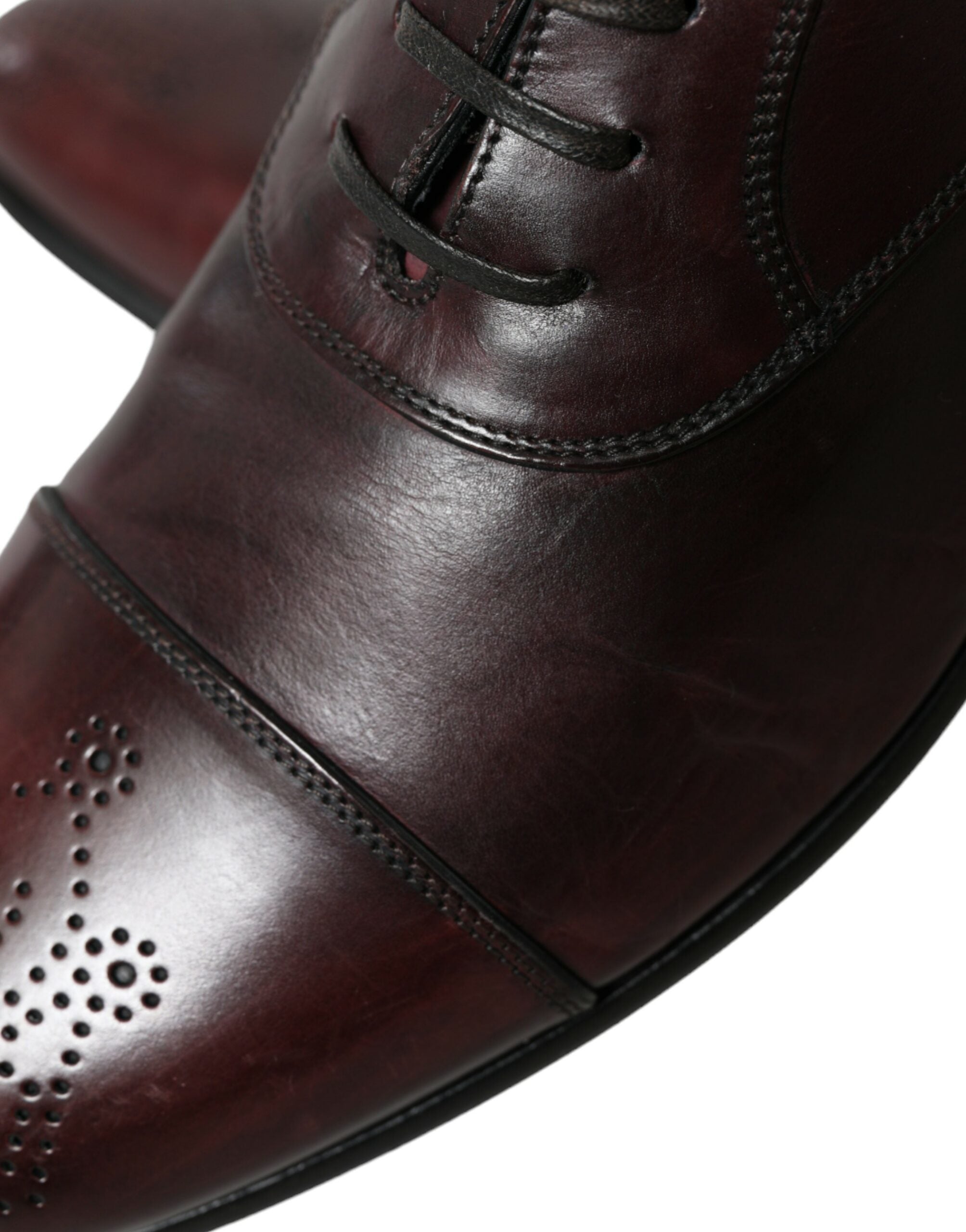 Dolce & Gabbana Κομψά δερμάτινα παπούτσια Derby από Βουργουνδία