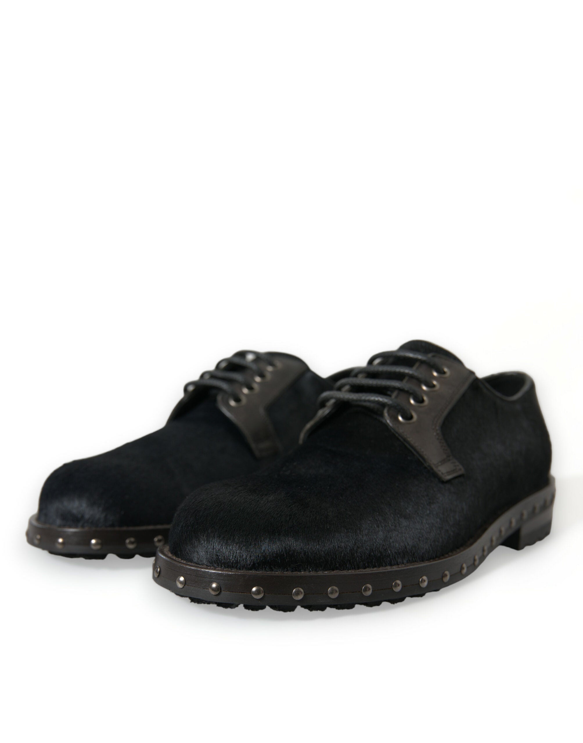 Dolce & Gabbana Κομψά παπούτσια Derby από μαύρη γούνα μοσχαριού