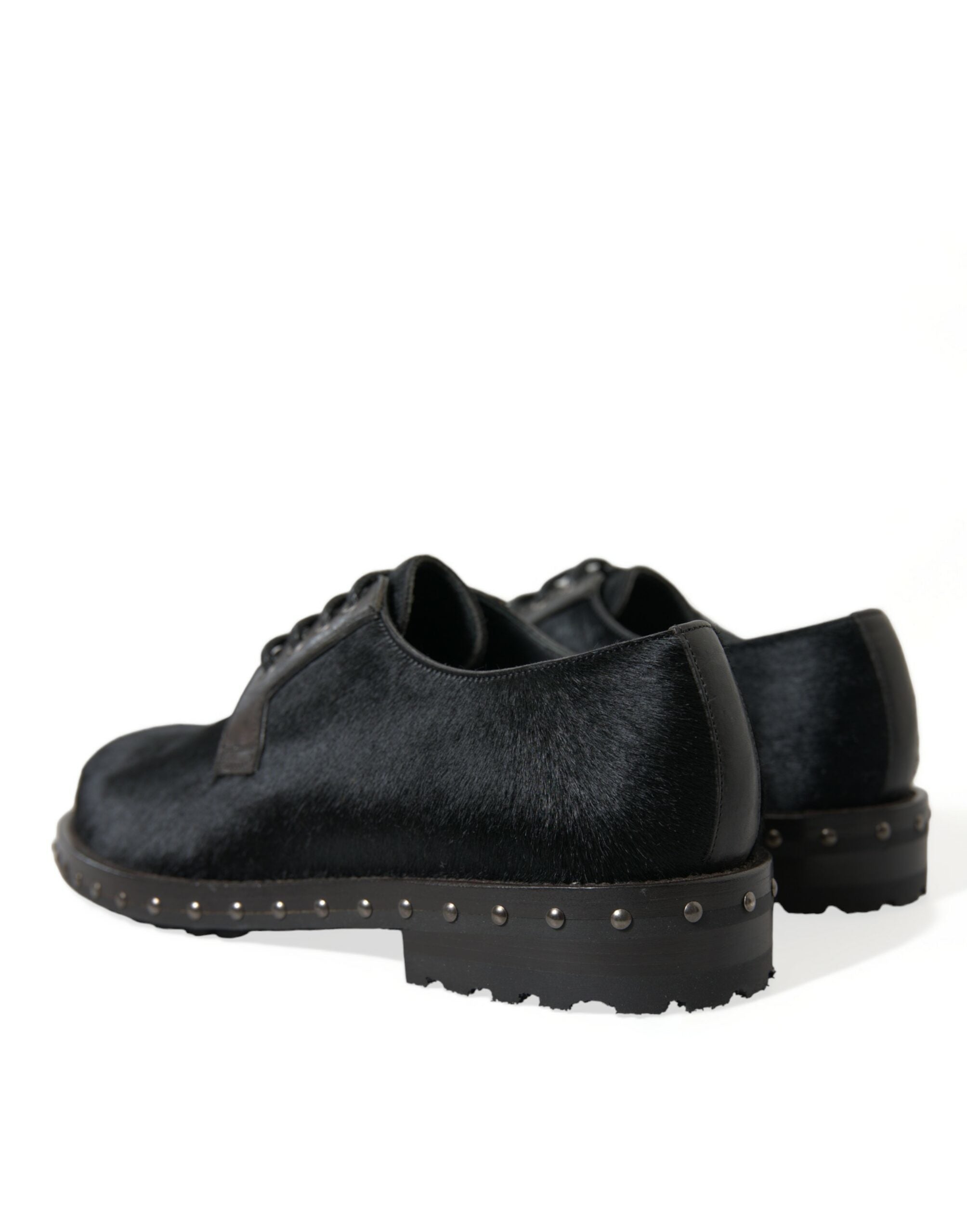 Dolce & Gabbana Κομψά παπούτσια Derby από μαύρη γούνα μοσχαριού
