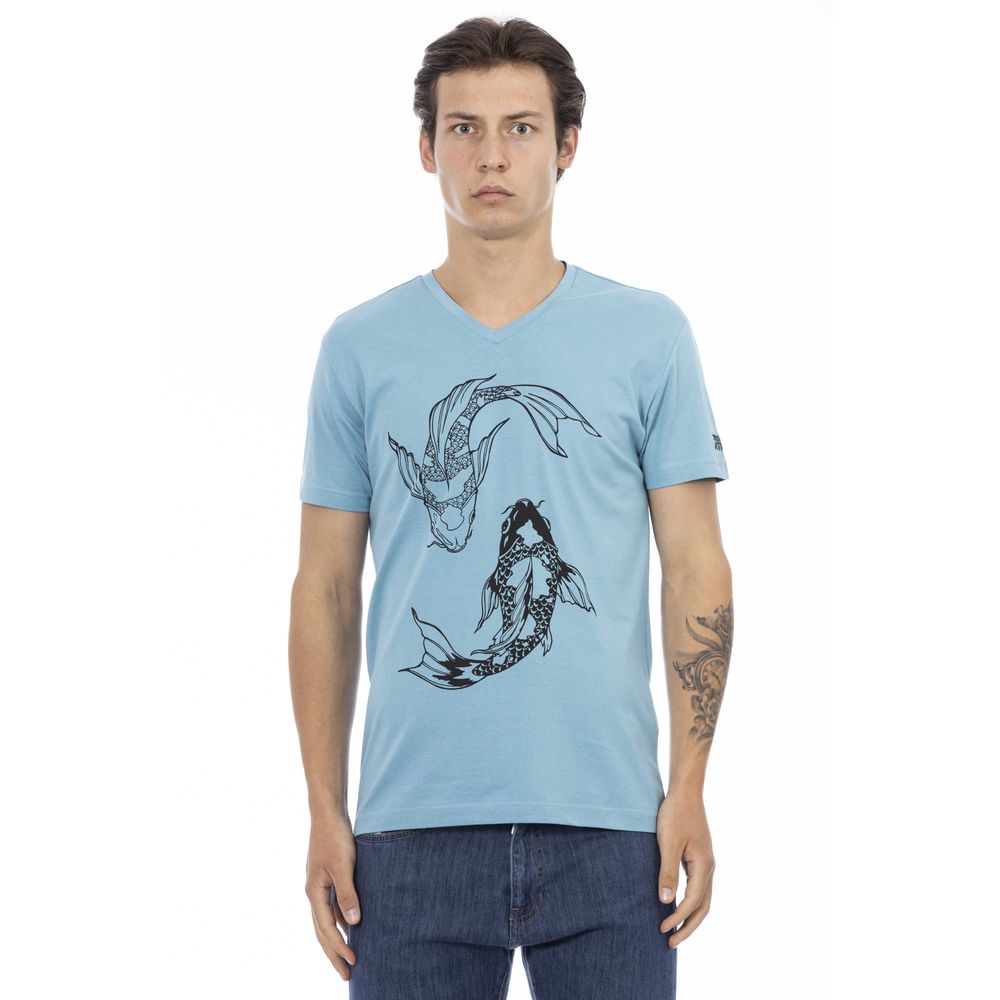 Ανδρικό μπλουζάκι Trussardi Action Light Blue Cotton