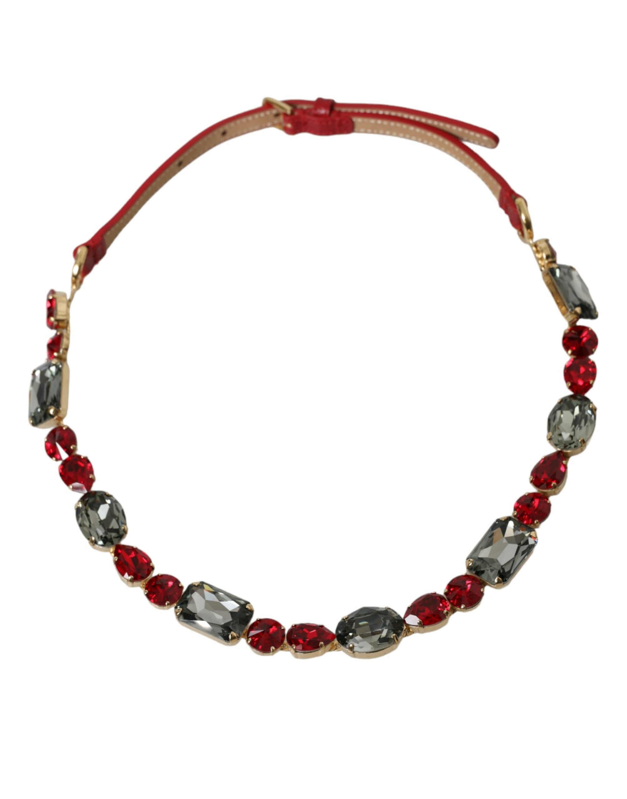 Ζώνη μέσης με πόρπη Dolce & Gabbana Radiant Red Crystal