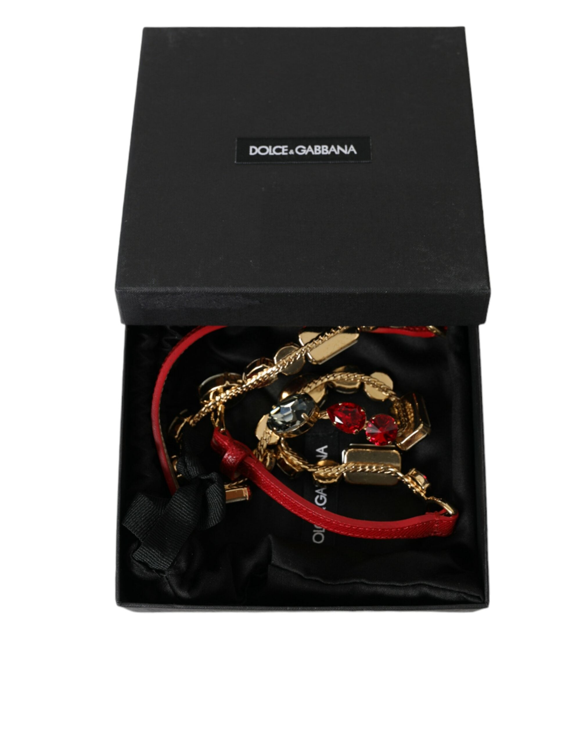 Ζώνη μέσης με πόρπη Dolce & Gabbana Radiant Red Crystal