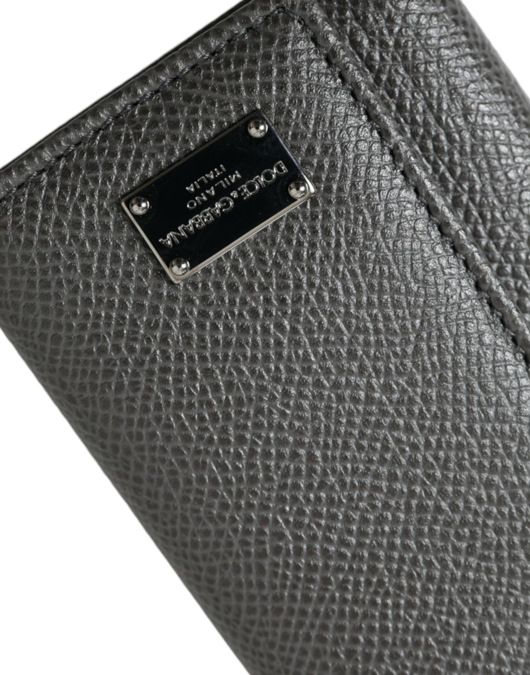 Dolce & Gabbana Chic Grey Δερμάτινη Μπρελόκ
