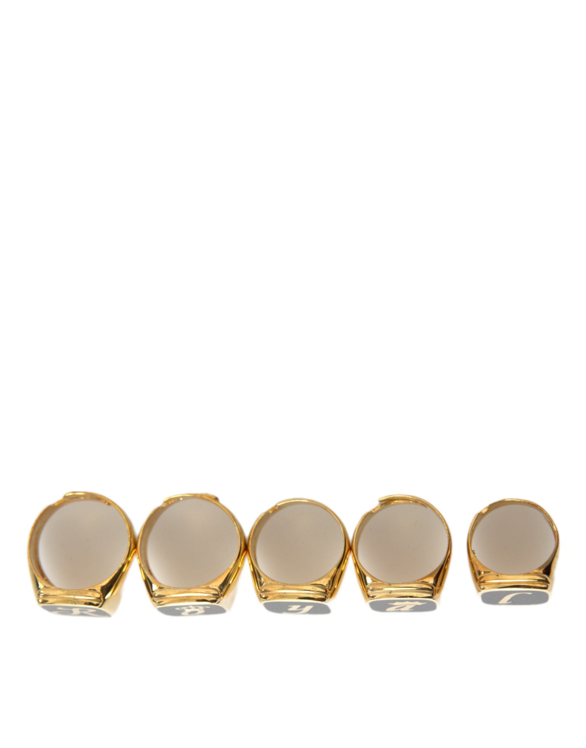 Dolce & Gabbana Gold Brass ROYAL Σετ δαχτυλιδιών με 5 δαχτυλίδια