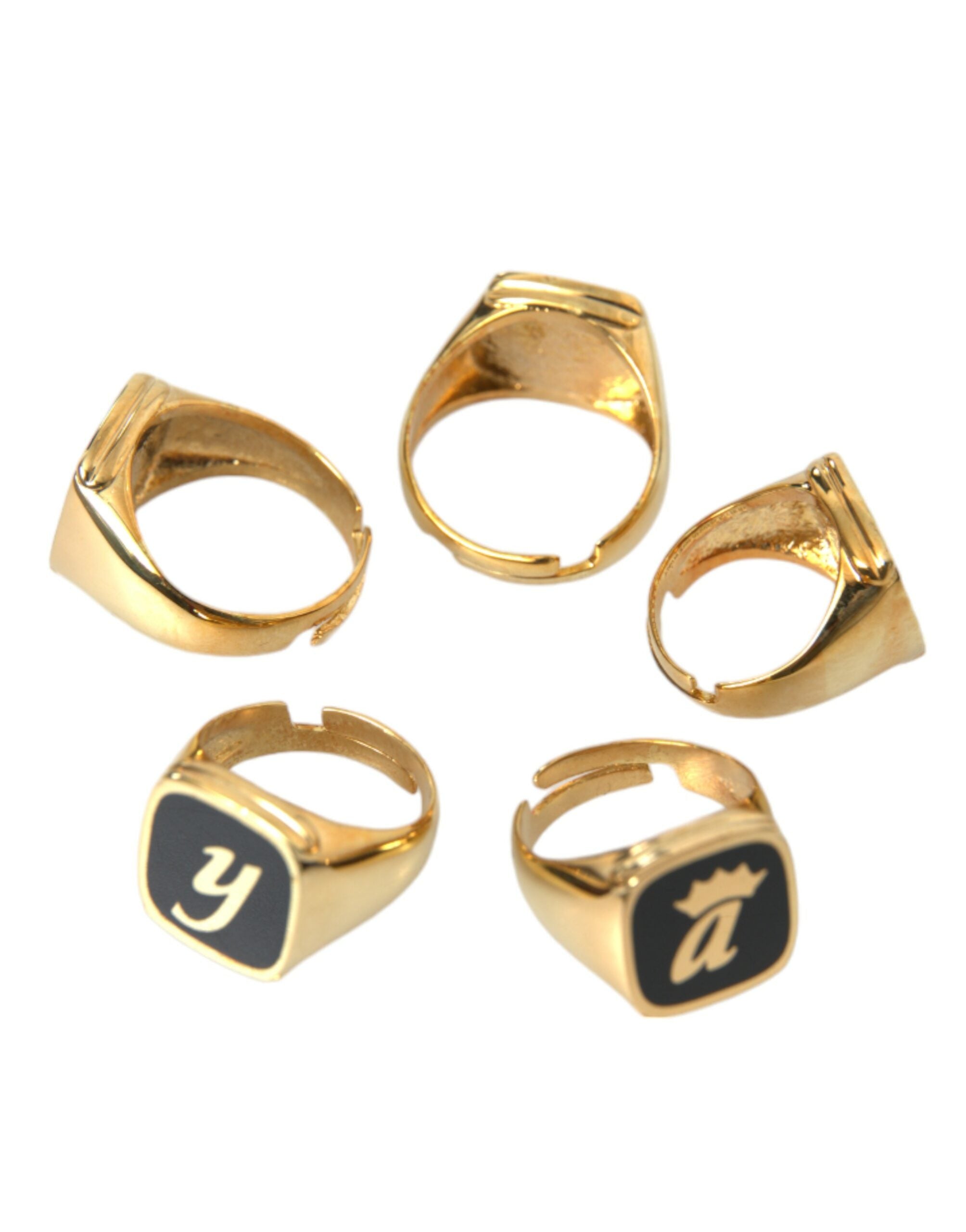 Dolce & Gabbana Gold Brass ROYAL Σετ δαχτυλιδιών με 5 δαχτυλίδια