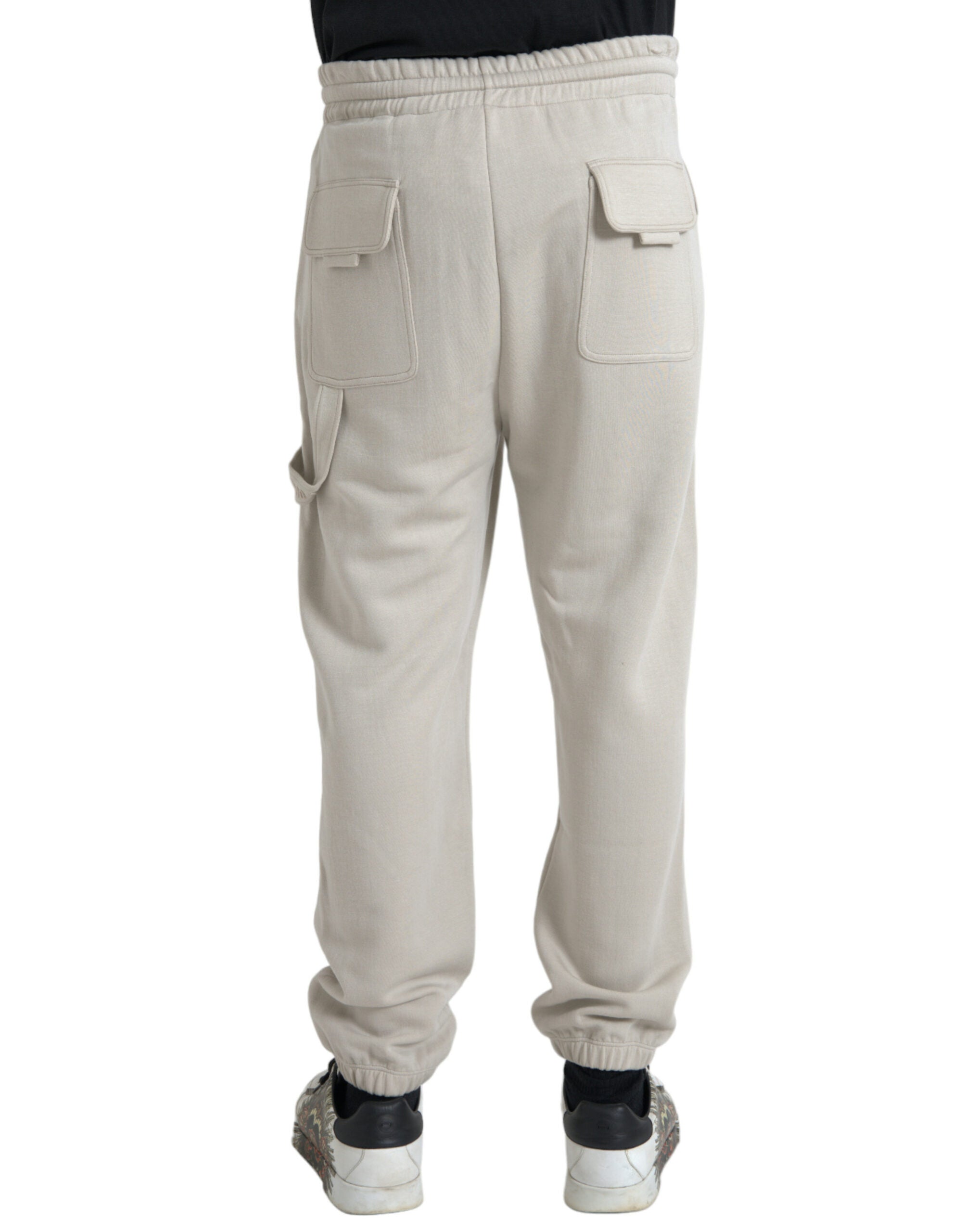 Παντελόνι φούτερ Dolce & Gabbana Off White Viscose Cargo Jogger