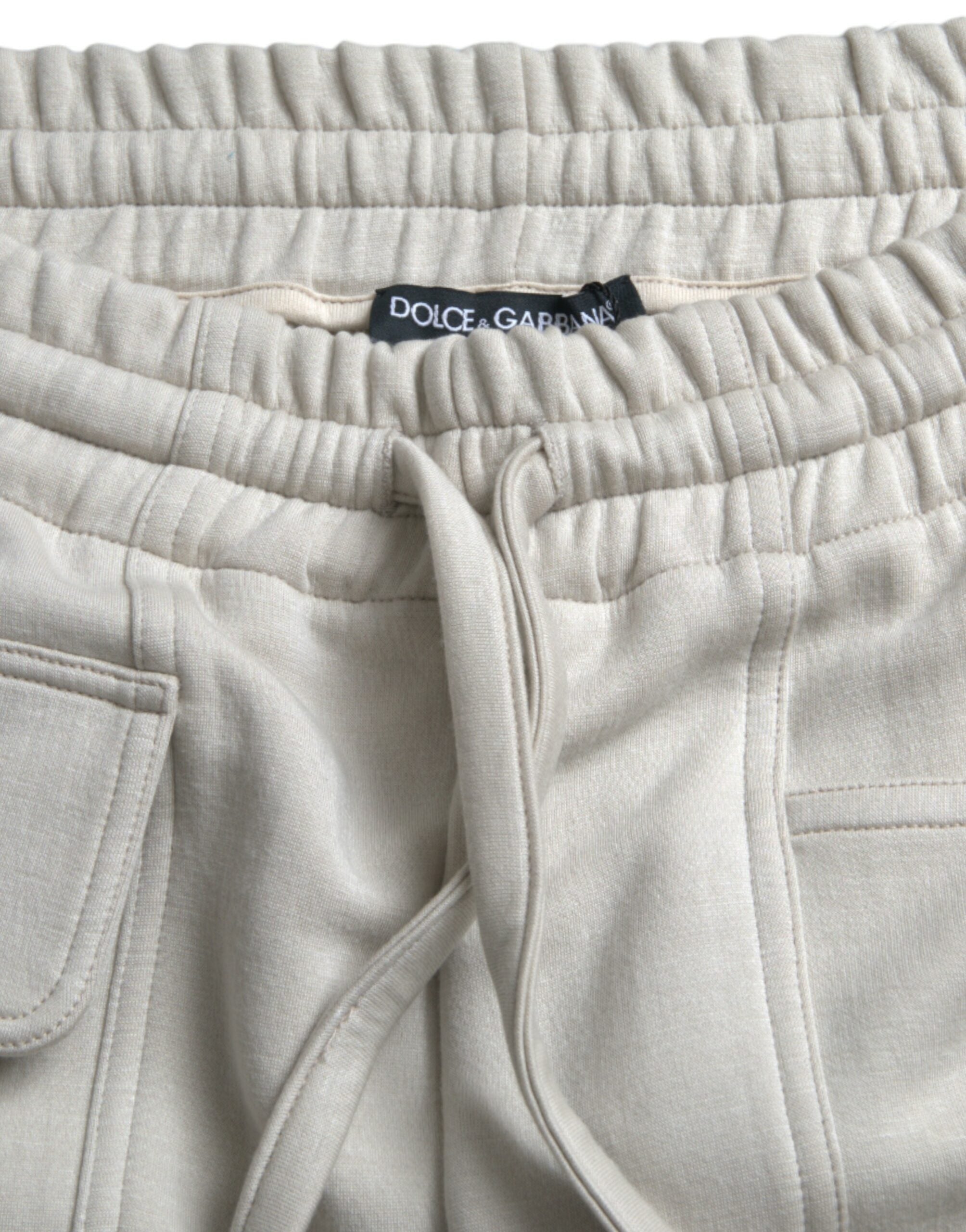 Παντελόνι φούτερ Dolce & Gabbana Off White Viscose Cargo Jogger