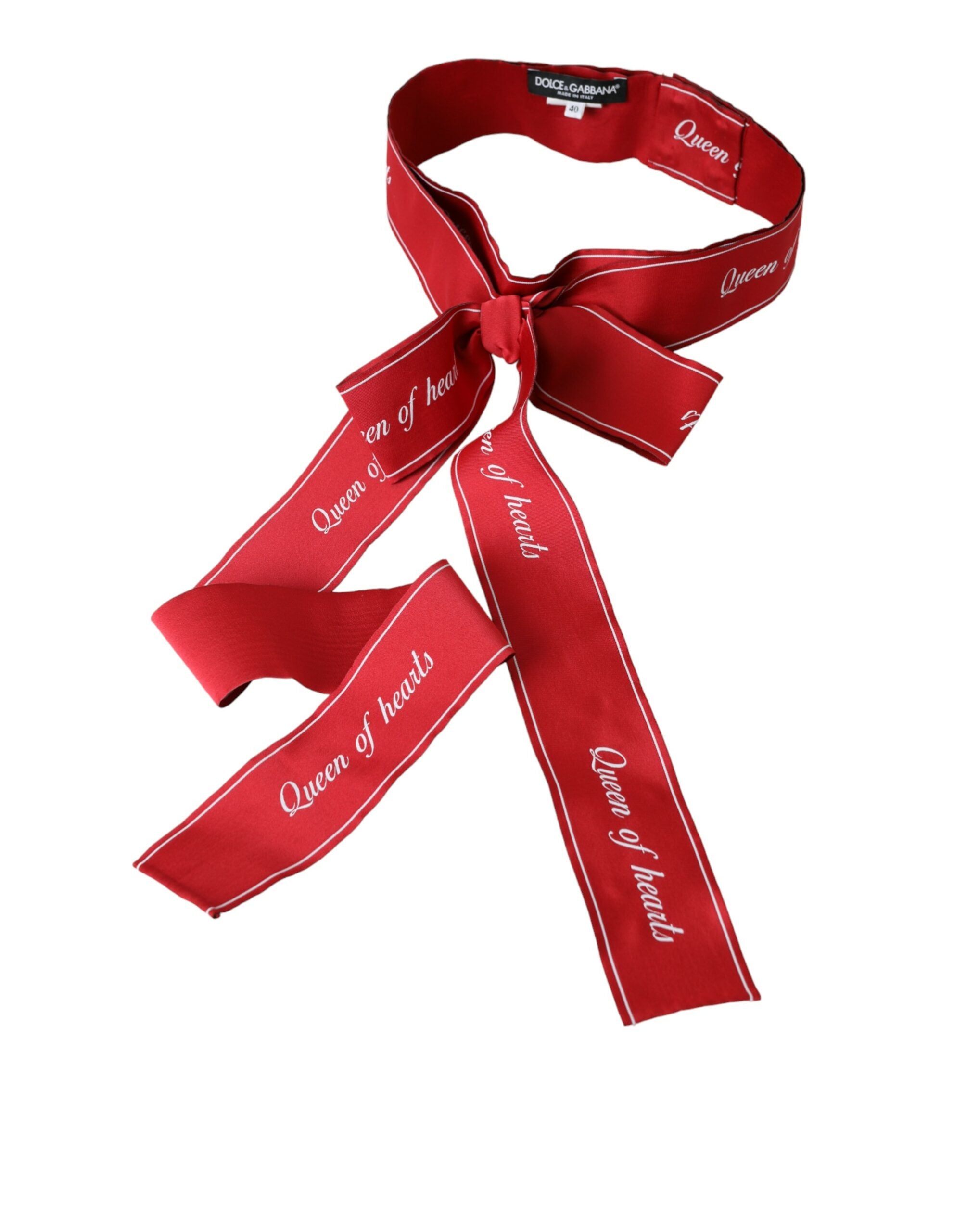 Ζώνη Dolce & Gabbana Red Polyester QUEEN OF HEARTS