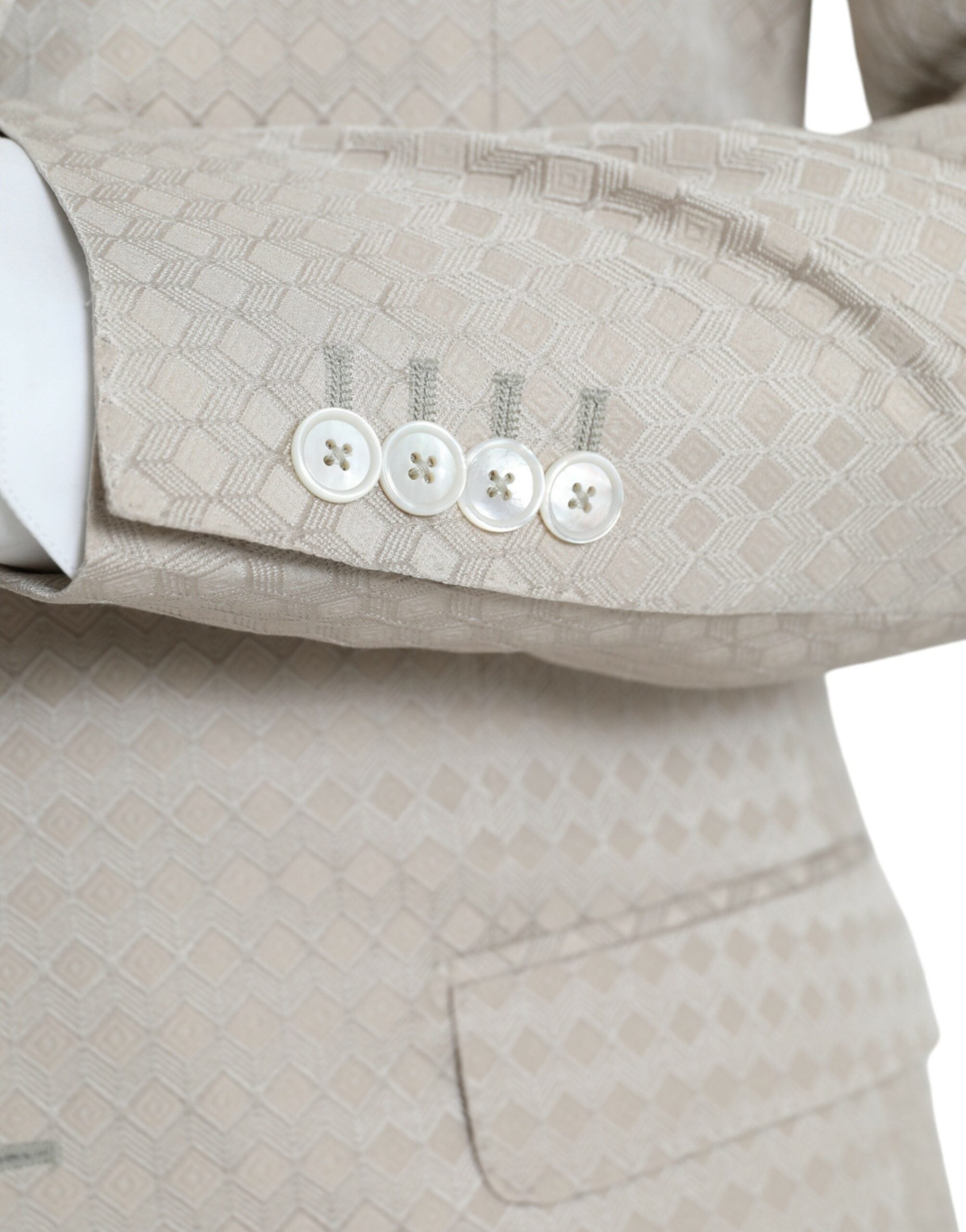 Dolce & Gabbana Beige MARTINI Blazer με μονό στήθος