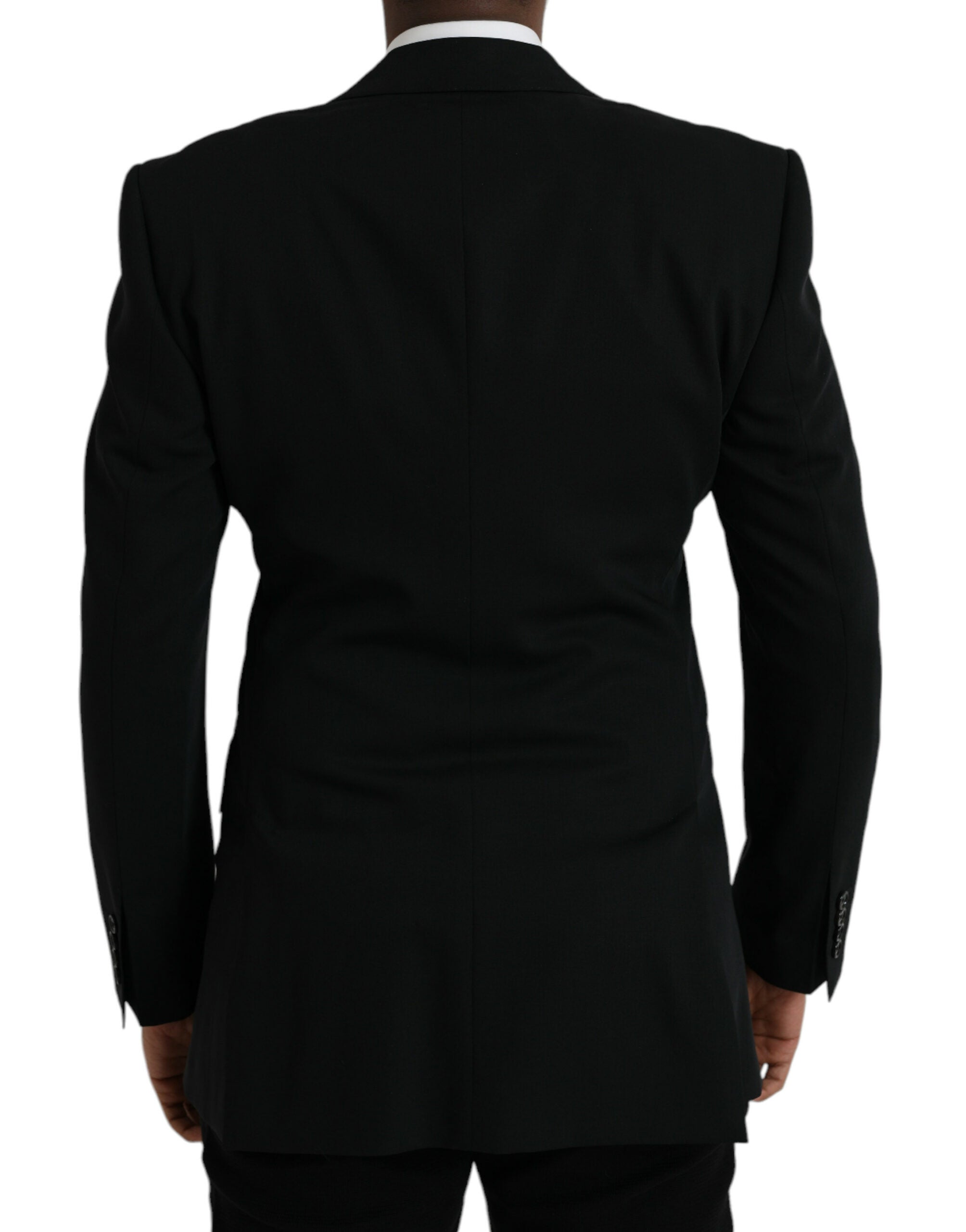 Dolce & Gabbana Black Wool Peak Single Breasted Blazer