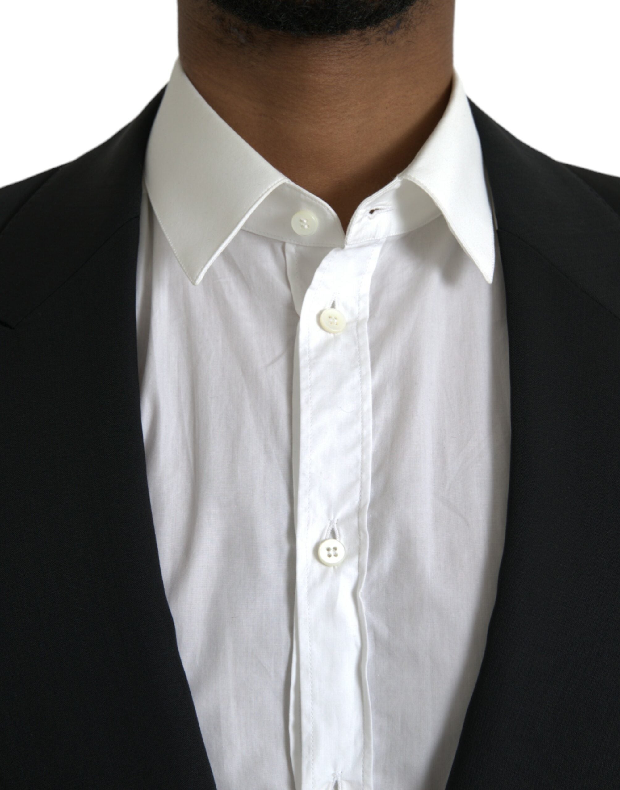 Dolce & Gabbana Black Wool Peak Single Breasted Blazer