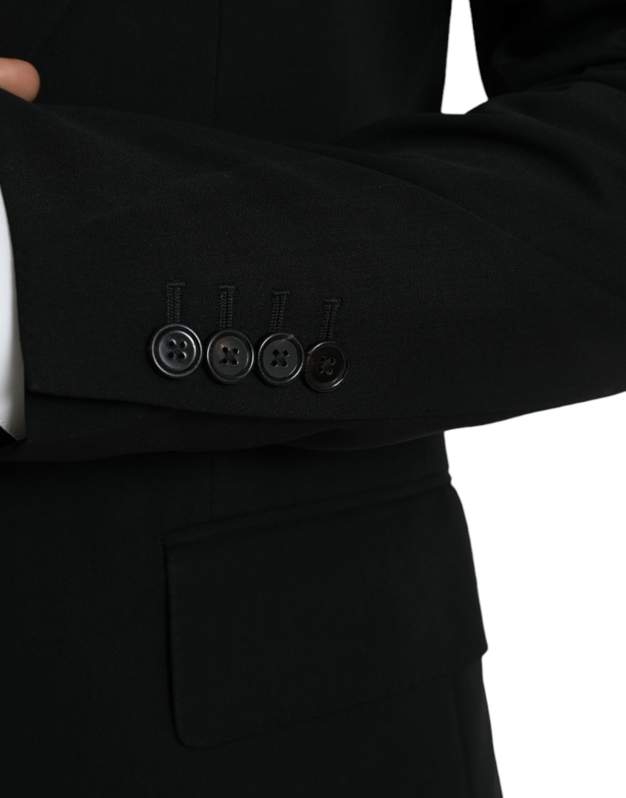 Dolce & Gabbana Black Wool Peak Single Breasted Blazer
