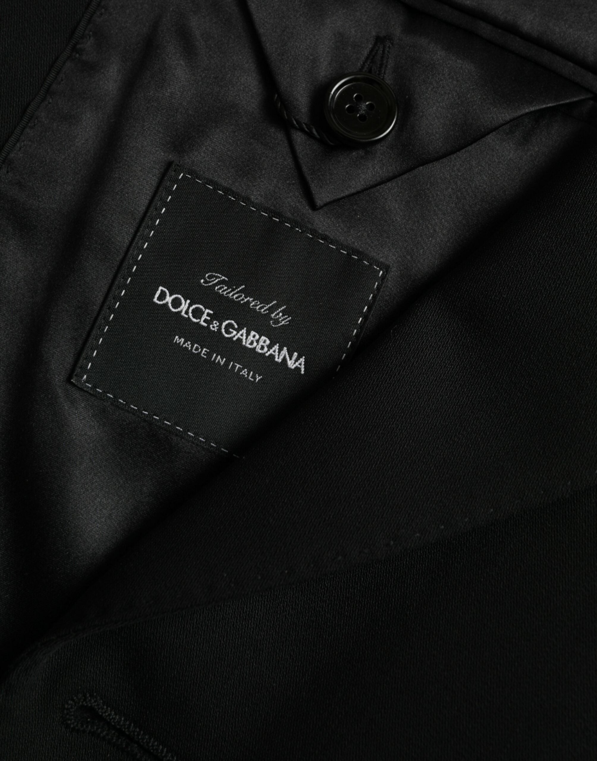 Dolce & Gabbana Black Wool Peak Single Breasted Blazer