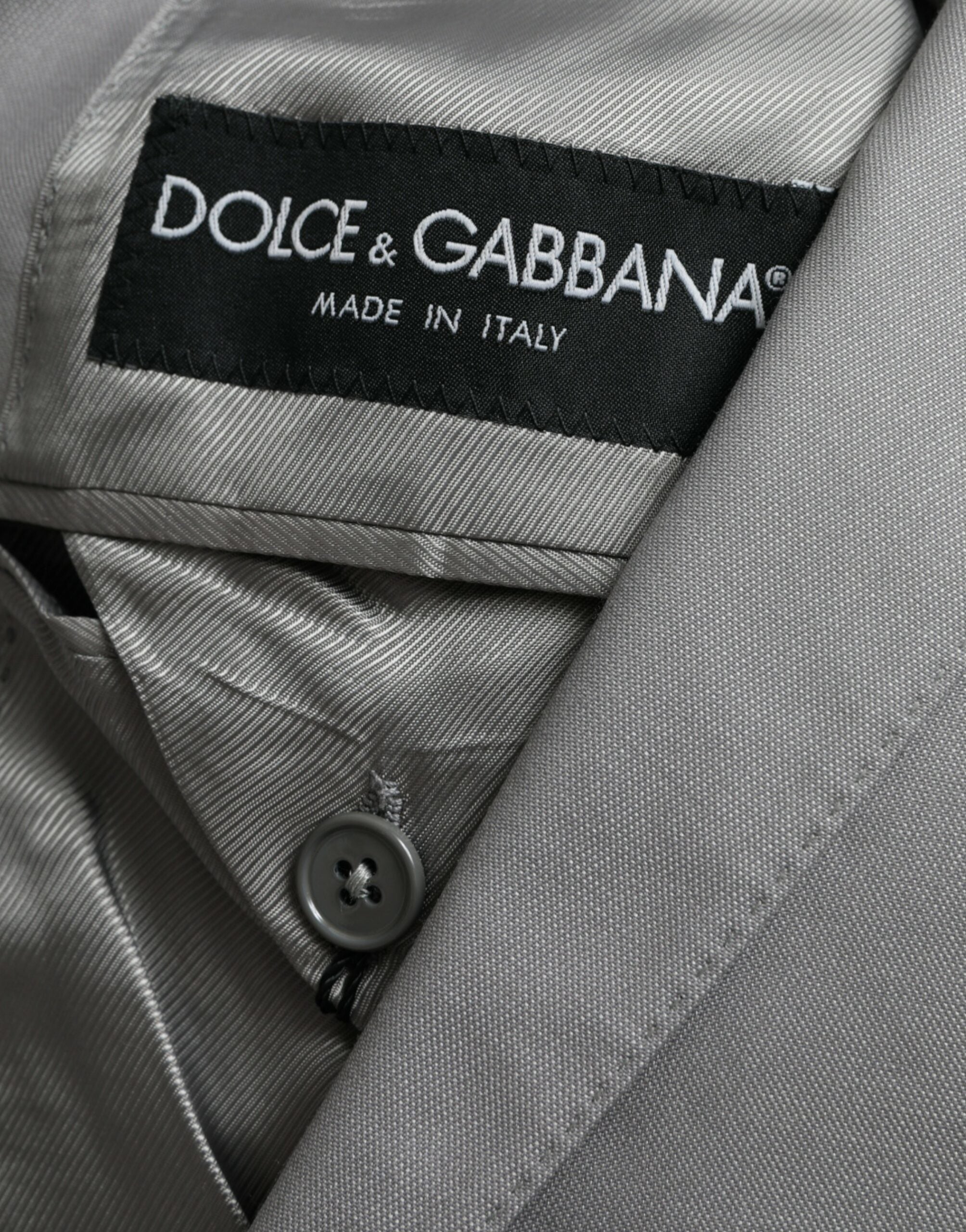 Μπλέιζερ με μονό στήθος Dolce & Gabbana Grey Wool Peak
