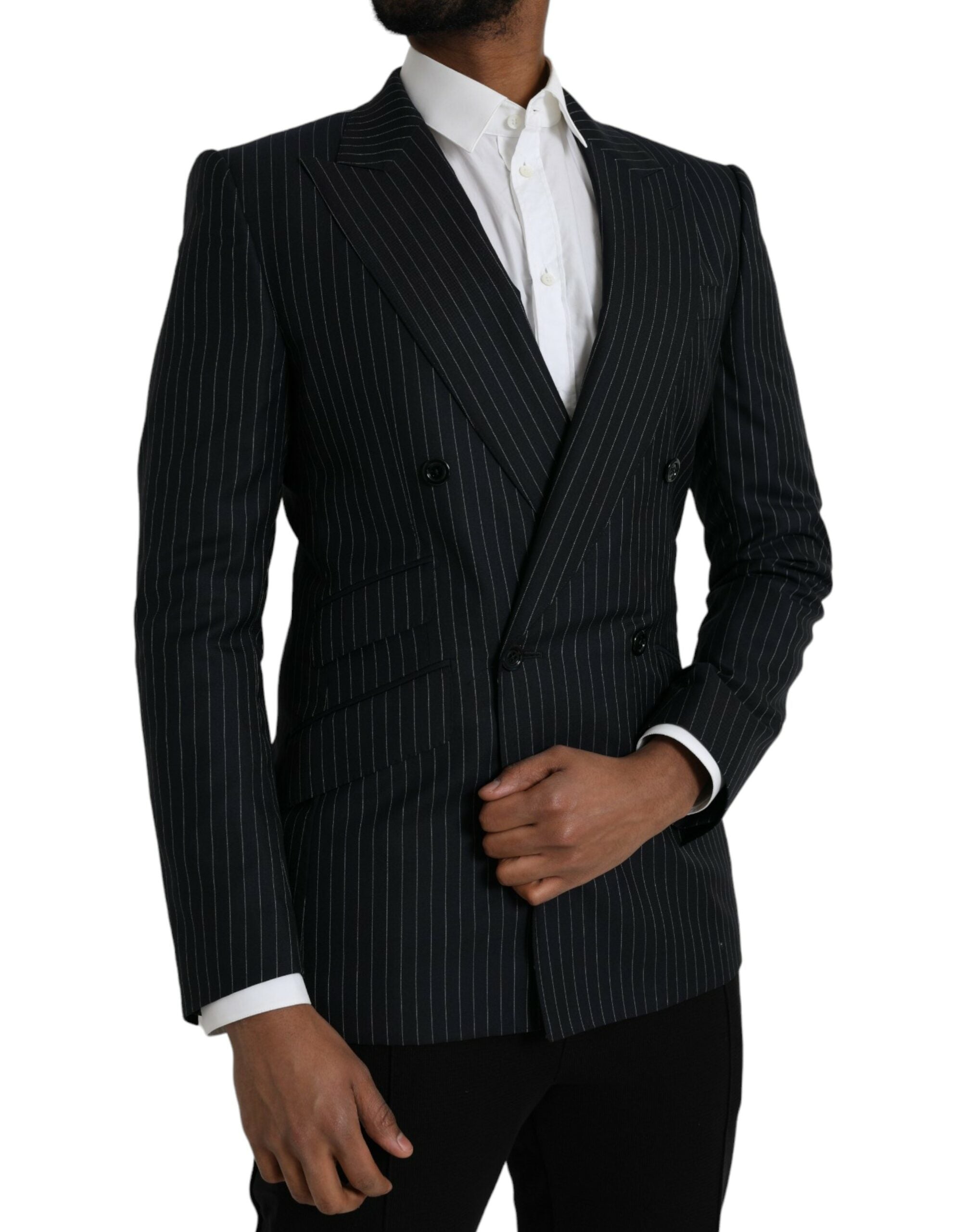 Μπλέιζερ με διπλό στήθος Dolce & Gabbana Black Stripe SICILIA